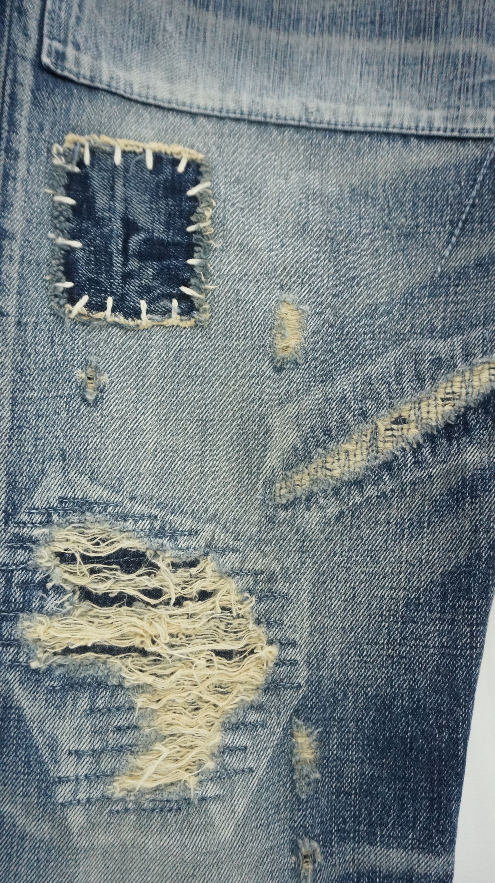 Eternal Dope Vintage ETERNAL Japan Sashiko Patchwork Denim Jeans Size US 34 / EU 50 - 6 Thumbnail