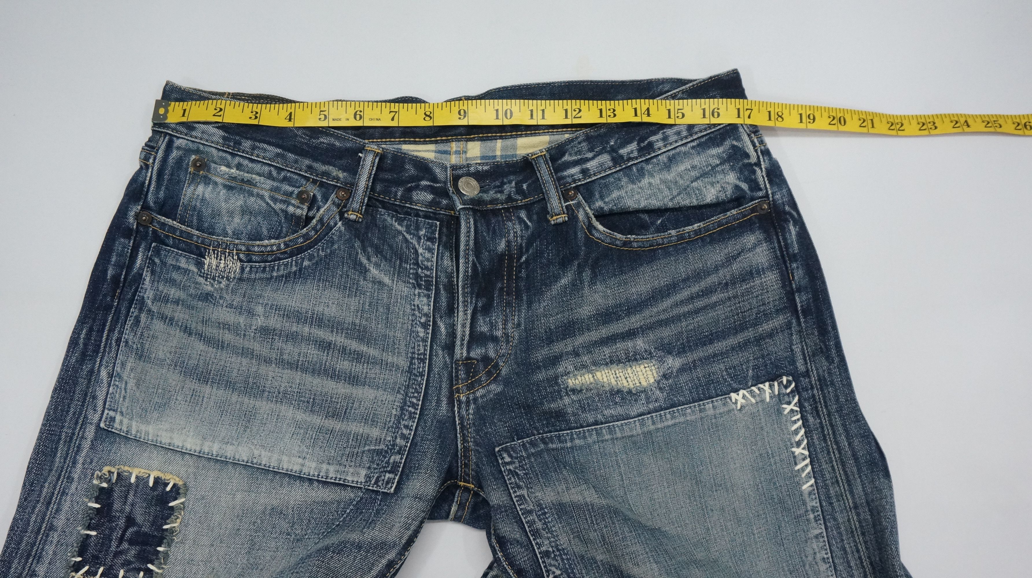 Eternal Dope Vintage ETERNAL Japan Sashiko Patchwork Denim Jeans Size US 34 / EU 50 - 19 Thumbnail