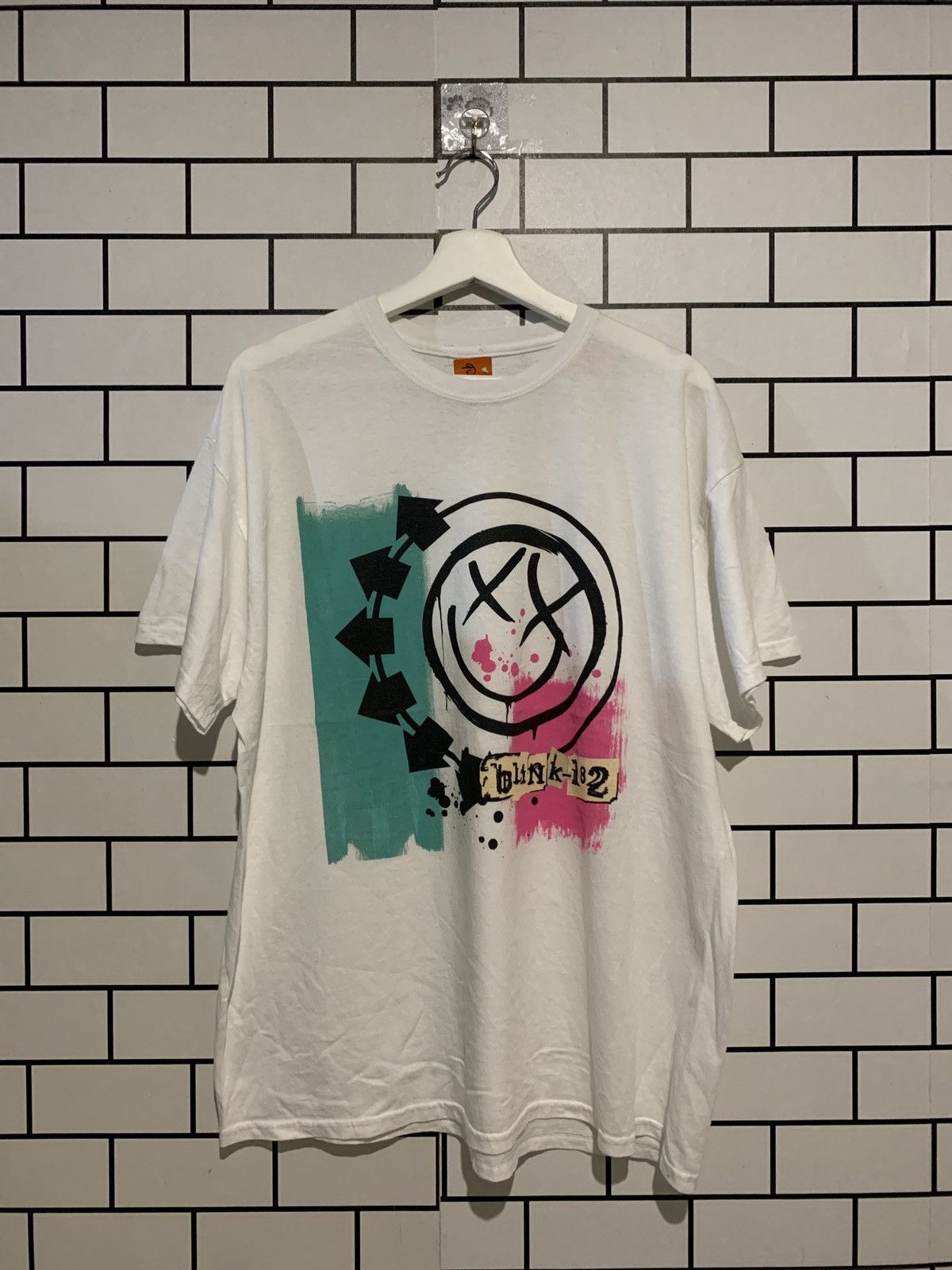image of Band Tees x Rock Band Blink 182 Am1 in White, Men's (Size XL)