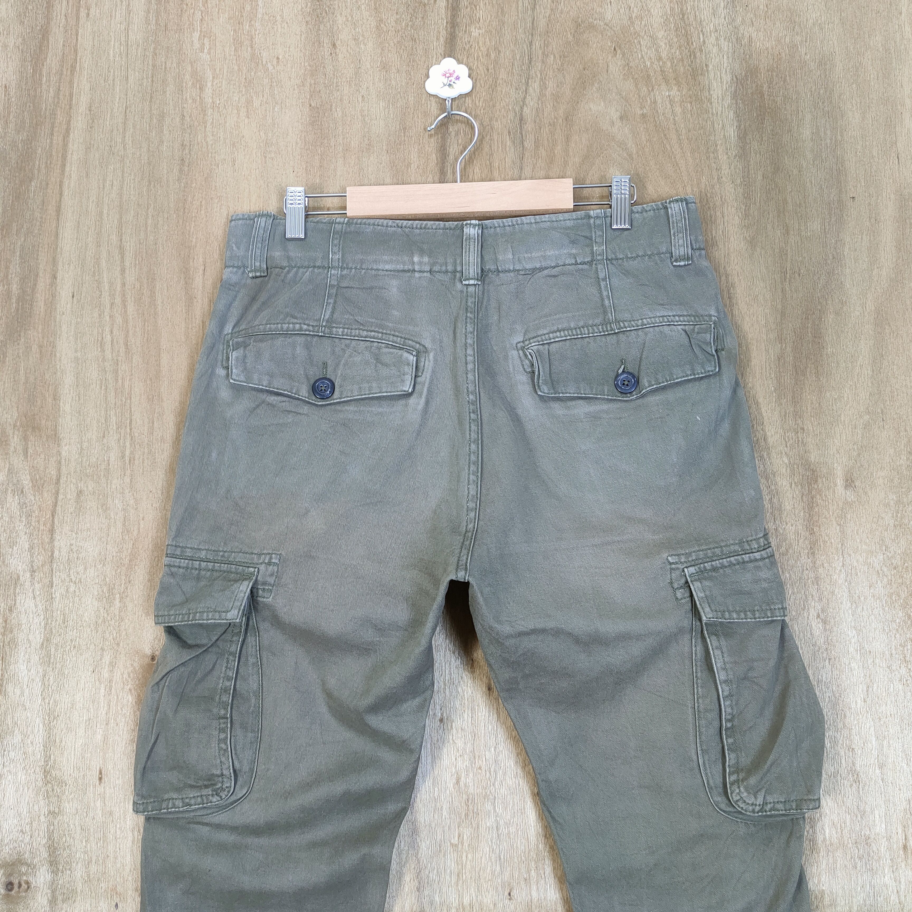 Japanese Brand VINTAGE JAPANESE BUTTON FLY FADED CARGO PANTS Size US 32 / EU 48 - 7 Thumbnail