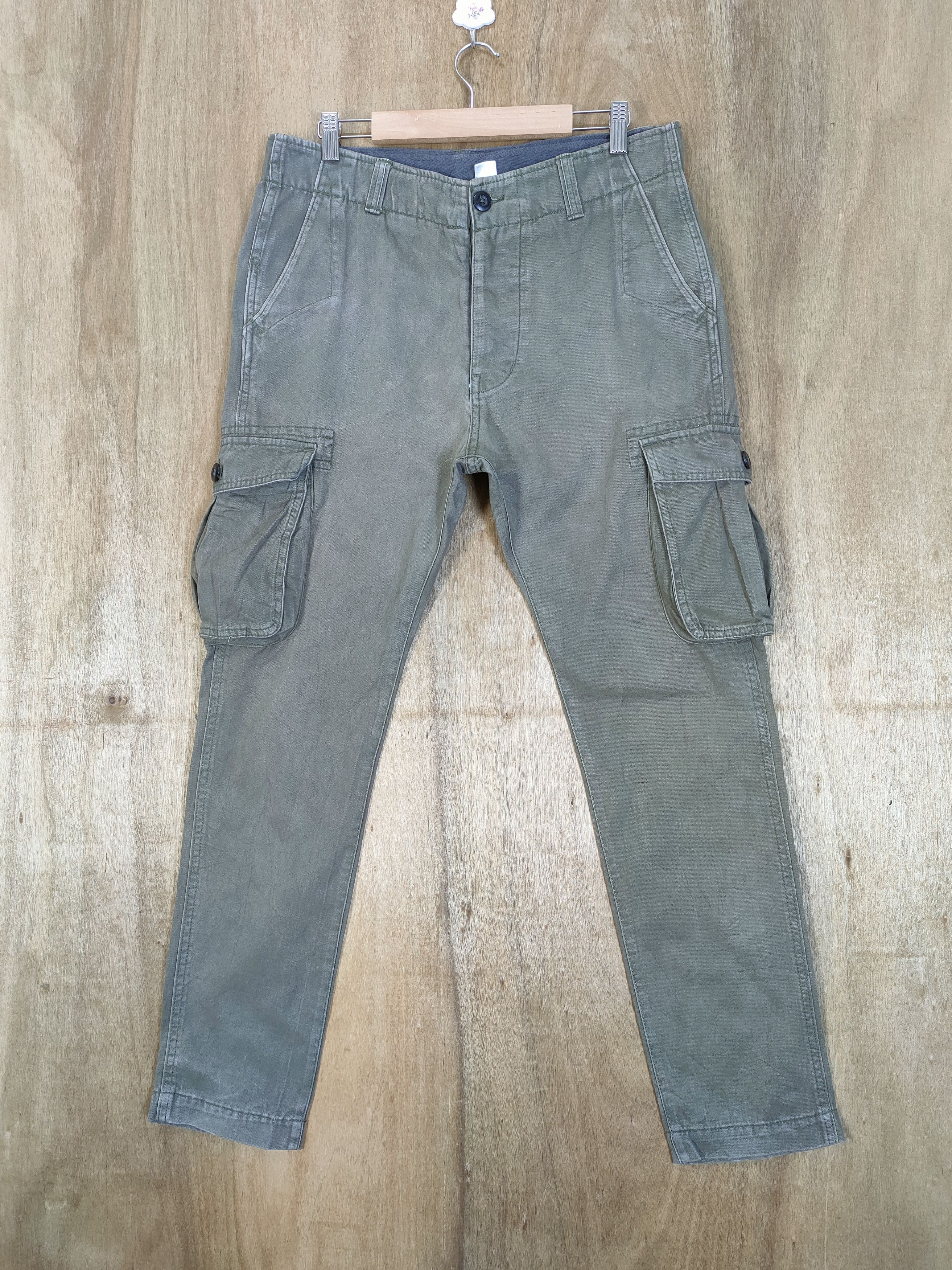 Japanese Brand VINTAGE JAPANESE BUTTON FLY FADED CARGO PANTS Size US 32 / EU 48 - 1 Thumbnail