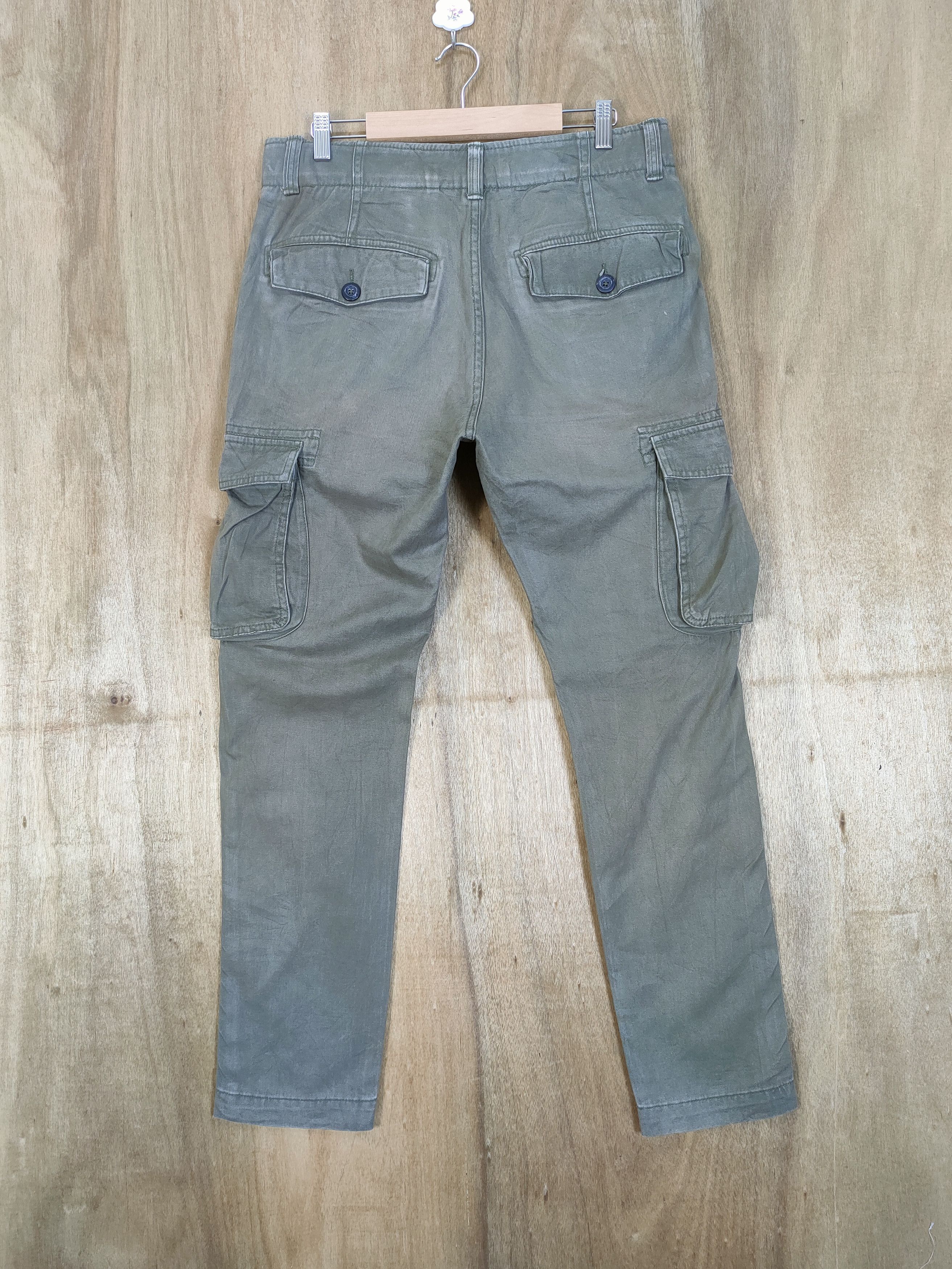 Japanese Brand VINTAGE JAPANESE BUTTON FLY FADED CARGO PANTS Size US 32 / EU 48 - 6 Thumbnail