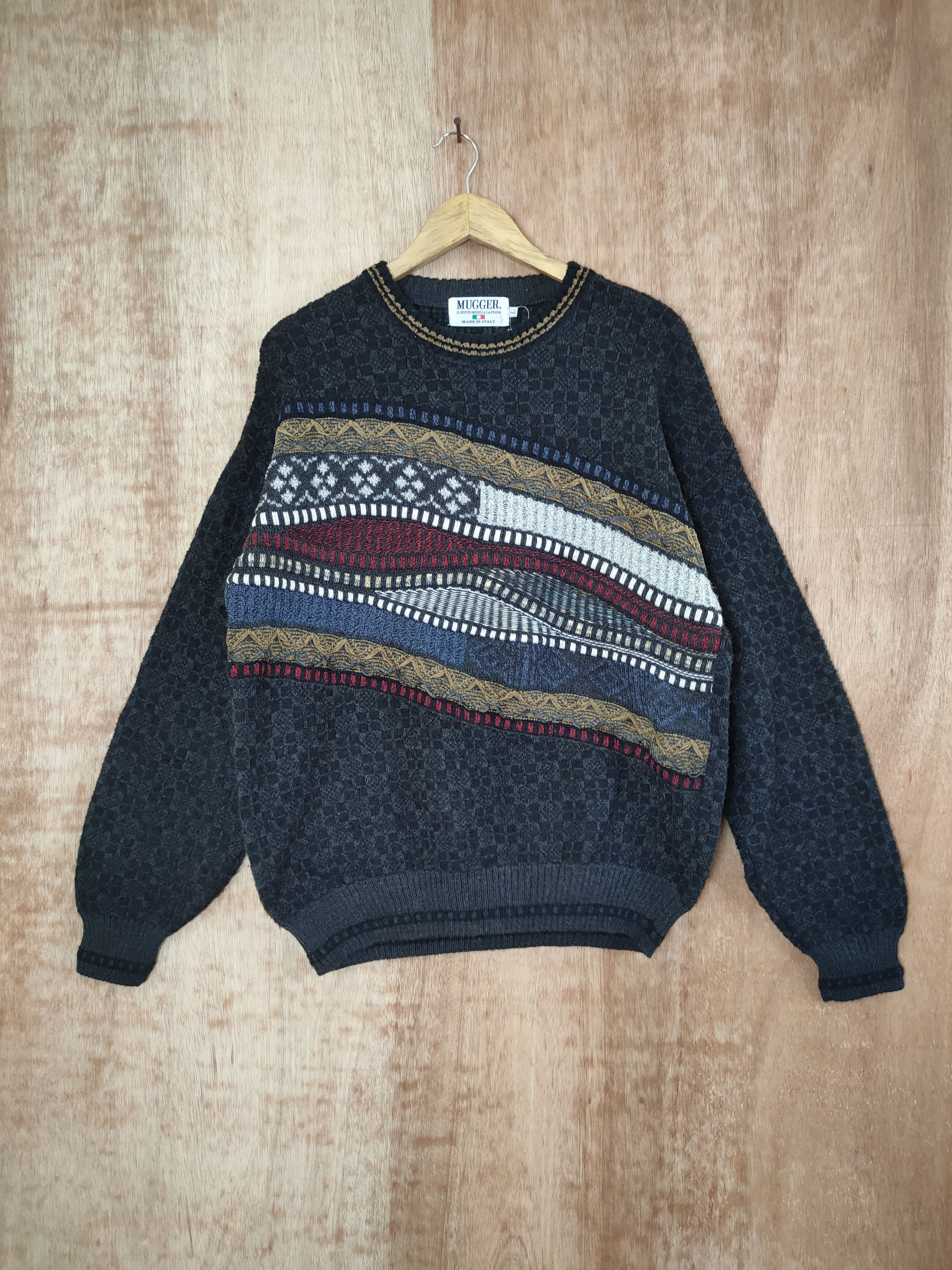 Aran Isles Knitwear DL 90s Mugger Italy sweatshirt knitwear art vintage #46-387 Size US L / EU 52-54 / 3 - 1 Thumbnail