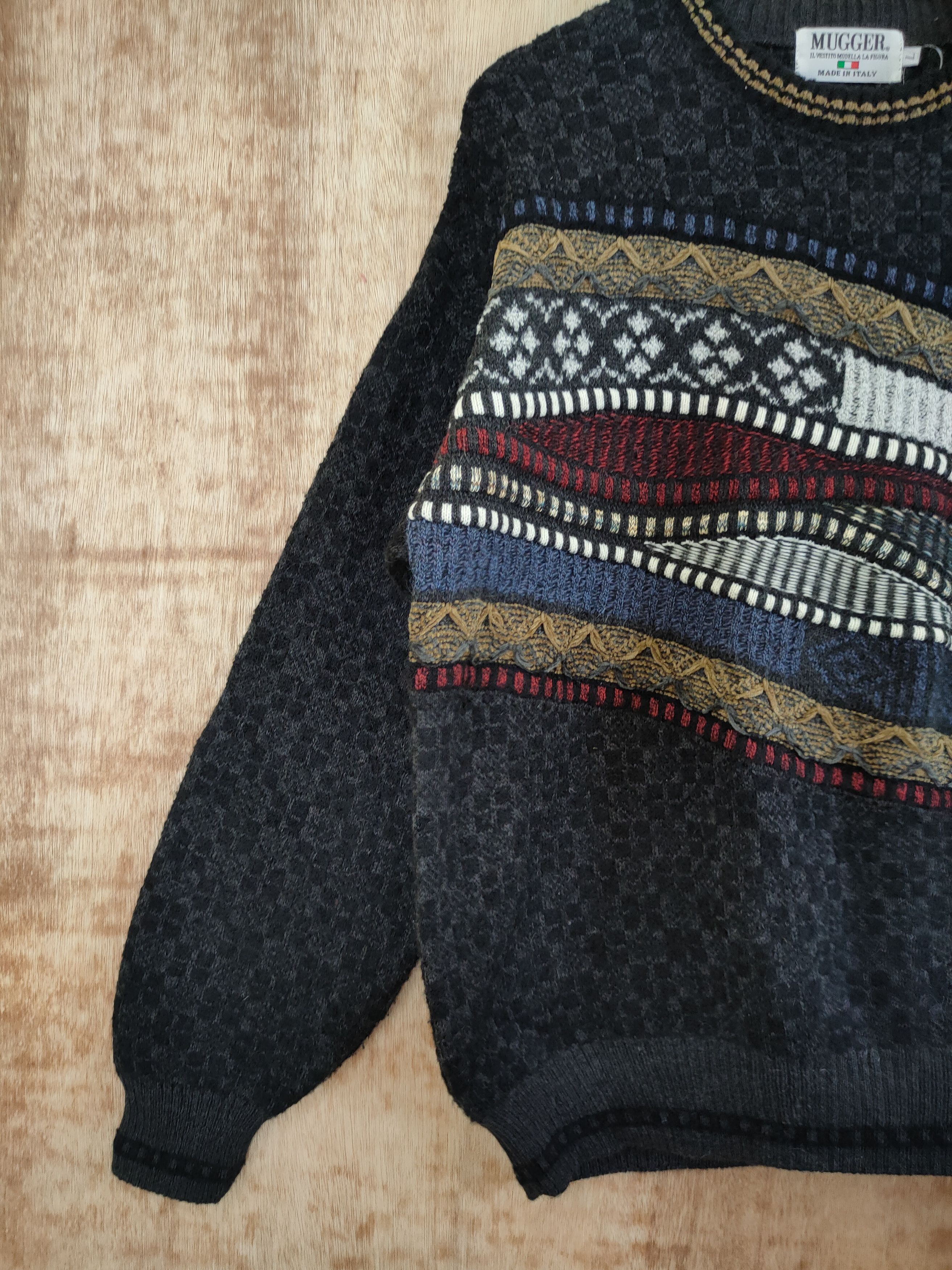 Aran Isles Knitwear DL 90s Mugger Italy sweatshirt knitwear art vintage #46-387 Size US L / EU 52-54 / 3 - 2 Thumbnail