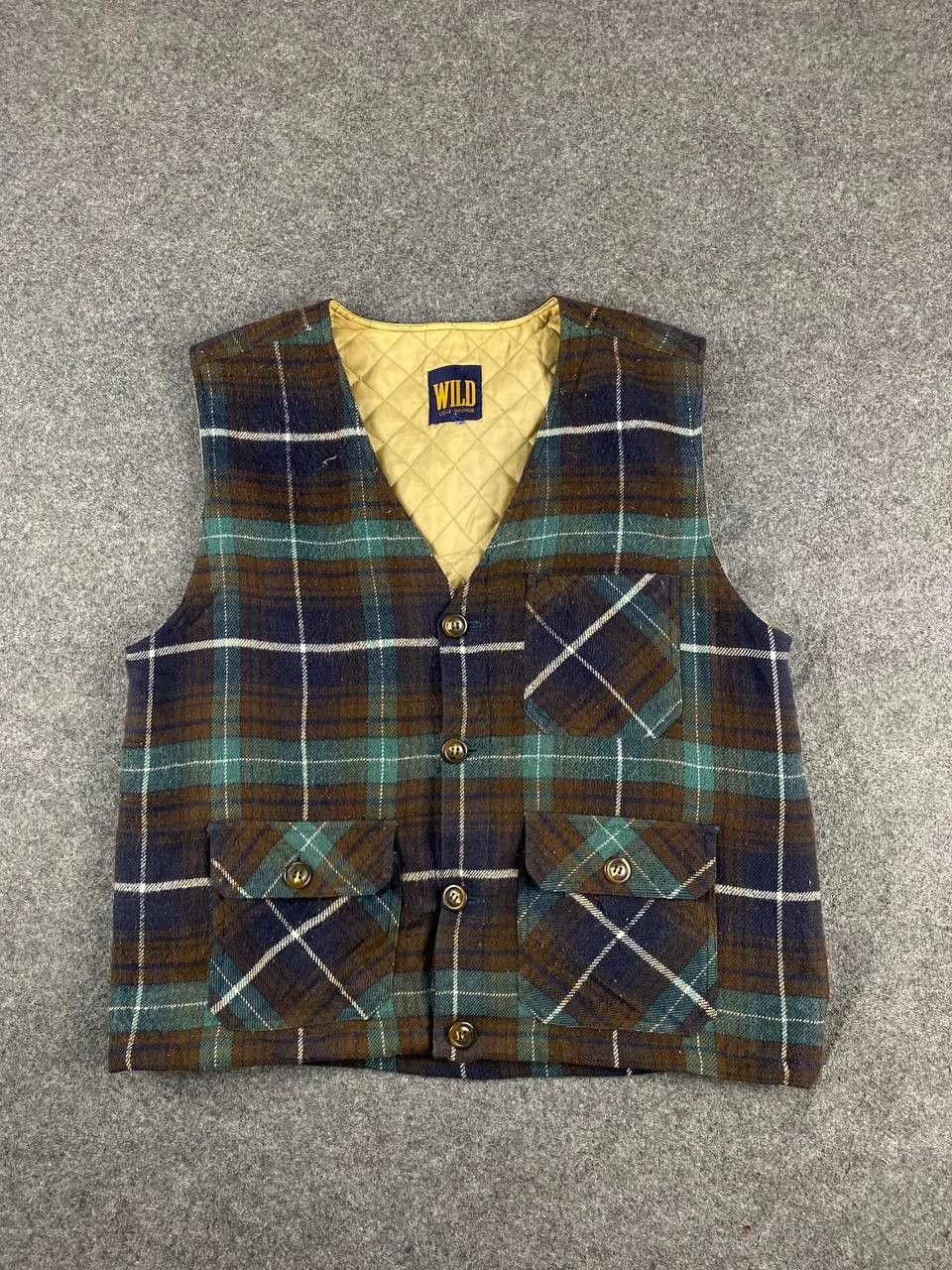 image of Avant Garde x Flannel Vintage Flannel Vest Quilted Lining Nice Design, Men's (Size Medium)