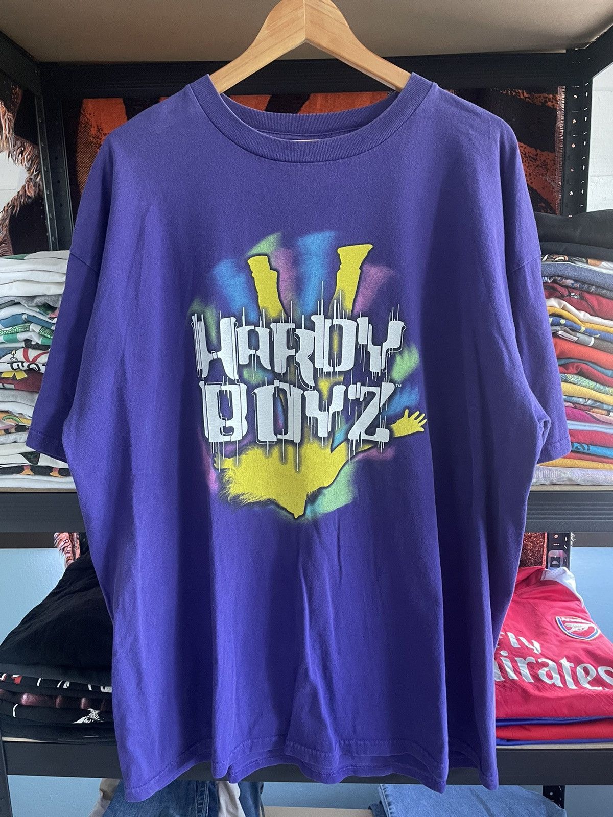 image of Wwf Hardy Boy Purple T-Shirt By Tultex, Men's (Size 2XL)