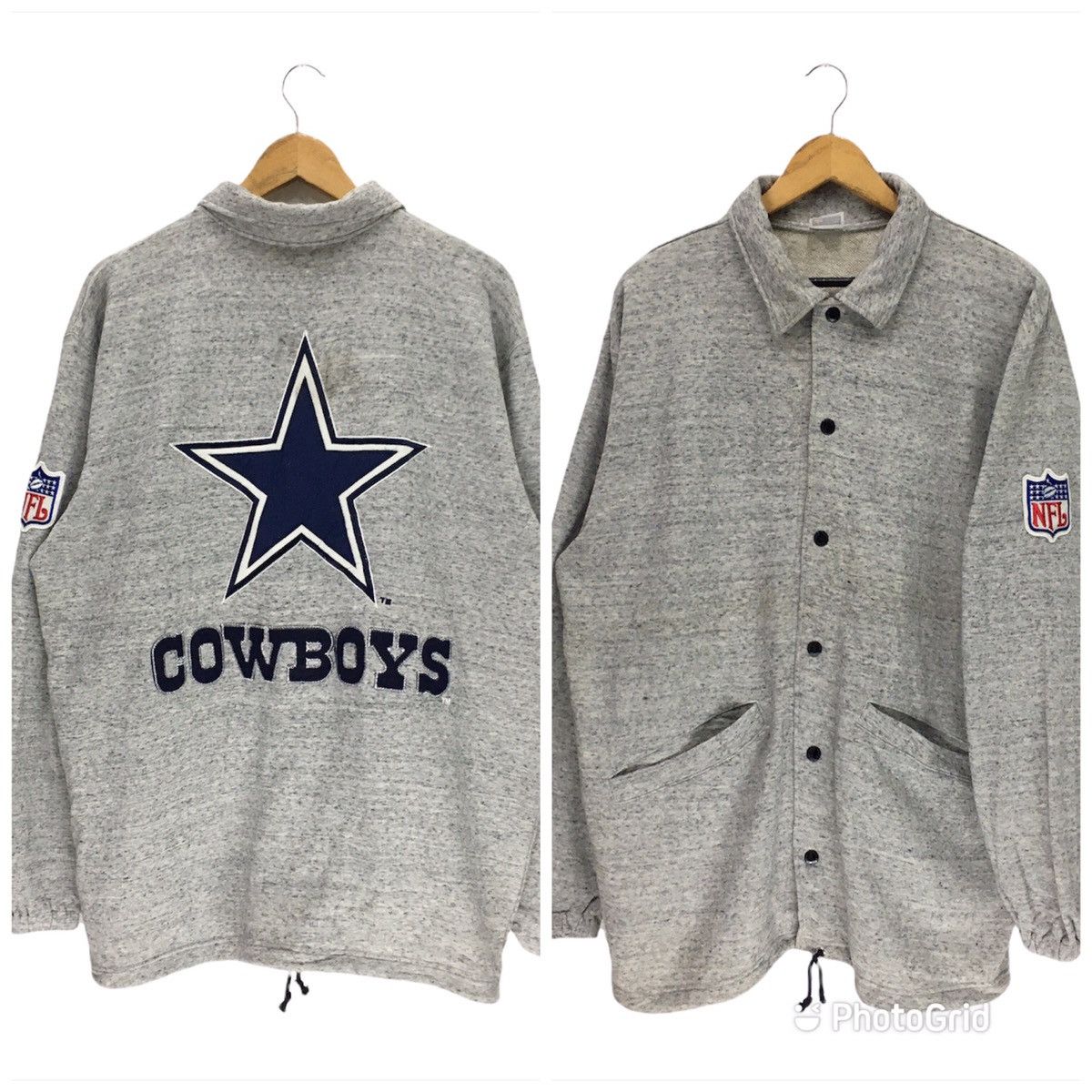 NFL Vintage 90s Dallas Cowboys Football Team NFL Button Jacket Size US L / EU 52-54 / 3 - 1 Thumbnail