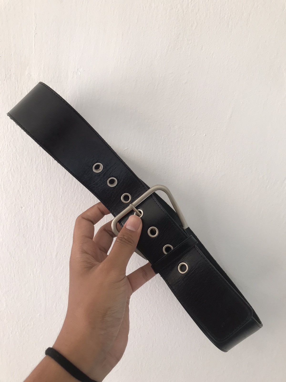 Atelier sab black leather belt