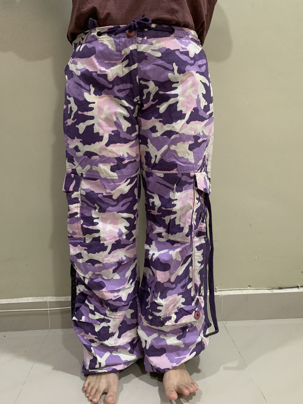 Japanese Brand UFO Parachute wide pants purple camo Size 32" / US 10 / IT 46 - 12 Thumbnail