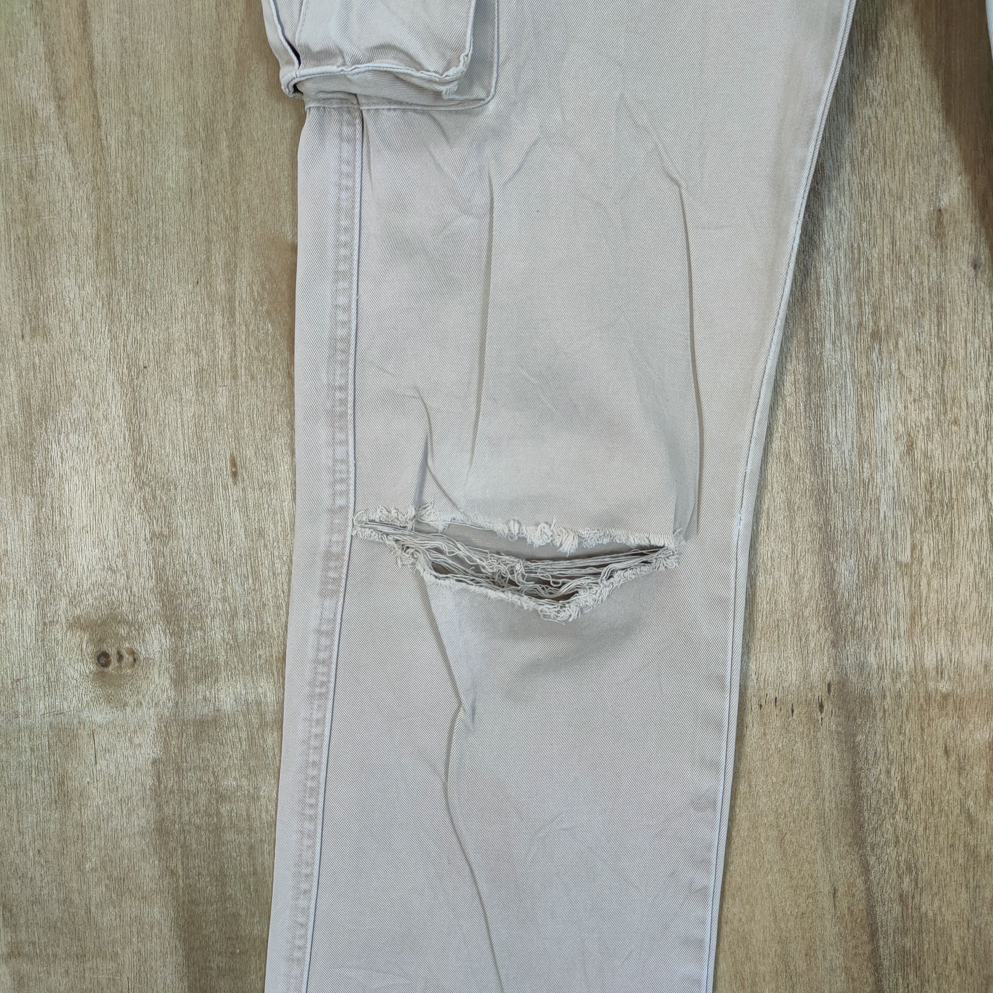 Japanese Brand VINTAGE DISTRESSED KNEE FADED CARGO PANTS Size US 32 / EU 48 - 4 Thumbnail
