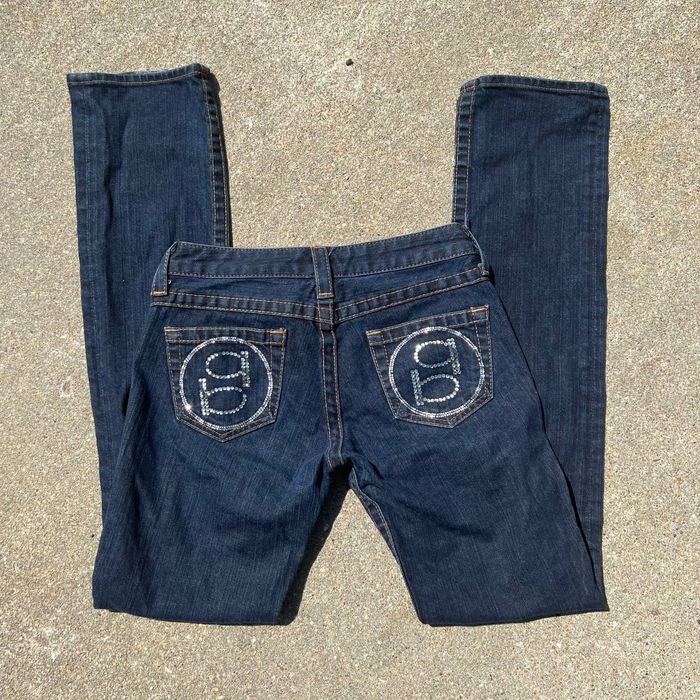 Vintage Bebe Y2K Madison Circle Icon bling logo pocket jeans | Grailed