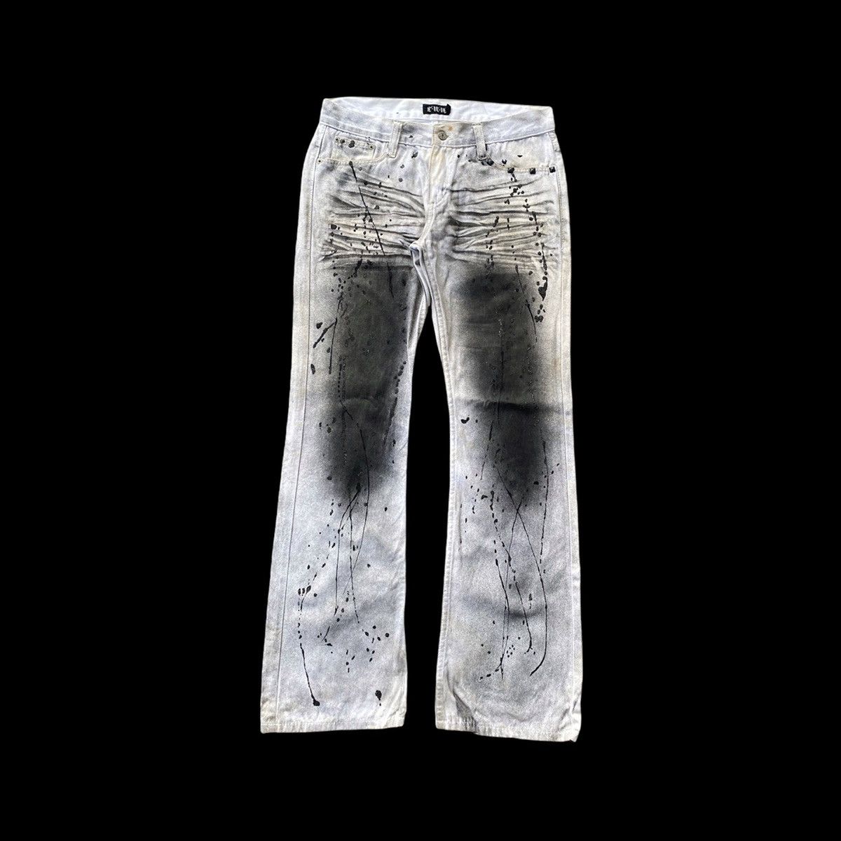 Seditionaries PAINT SPLATER SKULL EMBROIDERED CHARCOAL DISTRESSED PANT Size US 33 - 2 Thumbnail