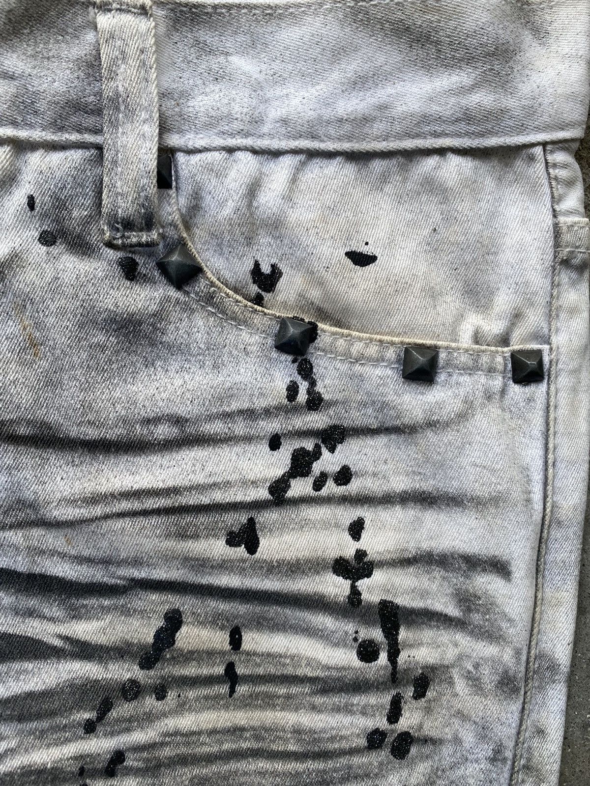 Seditionaries PAINT SPLATER SKULL EMBROIDERED CHARCOAL DISTRESSED PANT Size US 33 - 7 Thumbnail