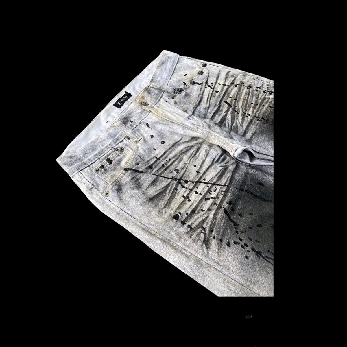 Seditionaries PAINT SPLATER SKULL EMBROIDERED CHARCOAL DISTRESSED PANT Size US 33 - 4 Thumbnail