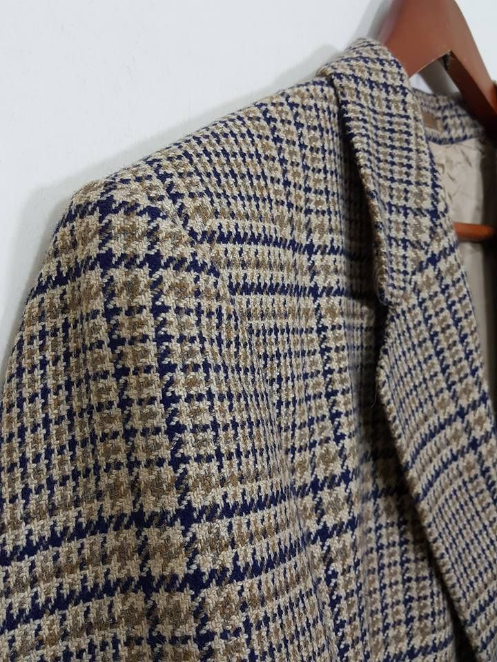 Aquascutum Made In ENGLAND Houndstooth Pure Cashmere Woven Coat Size US M / EU 48-50 / 2 - 8 Thumbnail