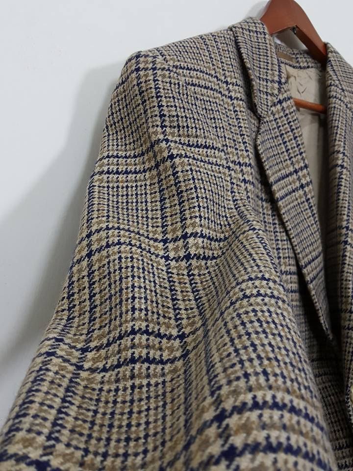 Aquascutum Made In ENGLAND Houndstooth Pure Cashmere Woven Coat Size US M / EU 48-50 / 2 - 10 Thumbnail