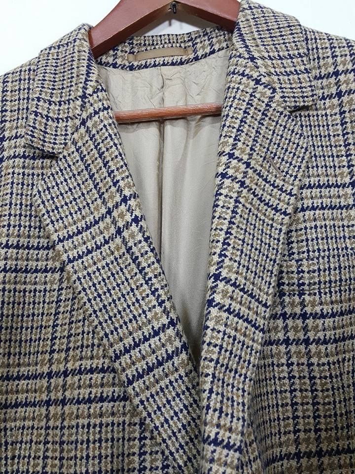 Aquascutum Made In ENGLAND Houndstooth Pure Cashmere Woven Coat Size US M / EU 48-50 / 2 - 20 Thumbnail