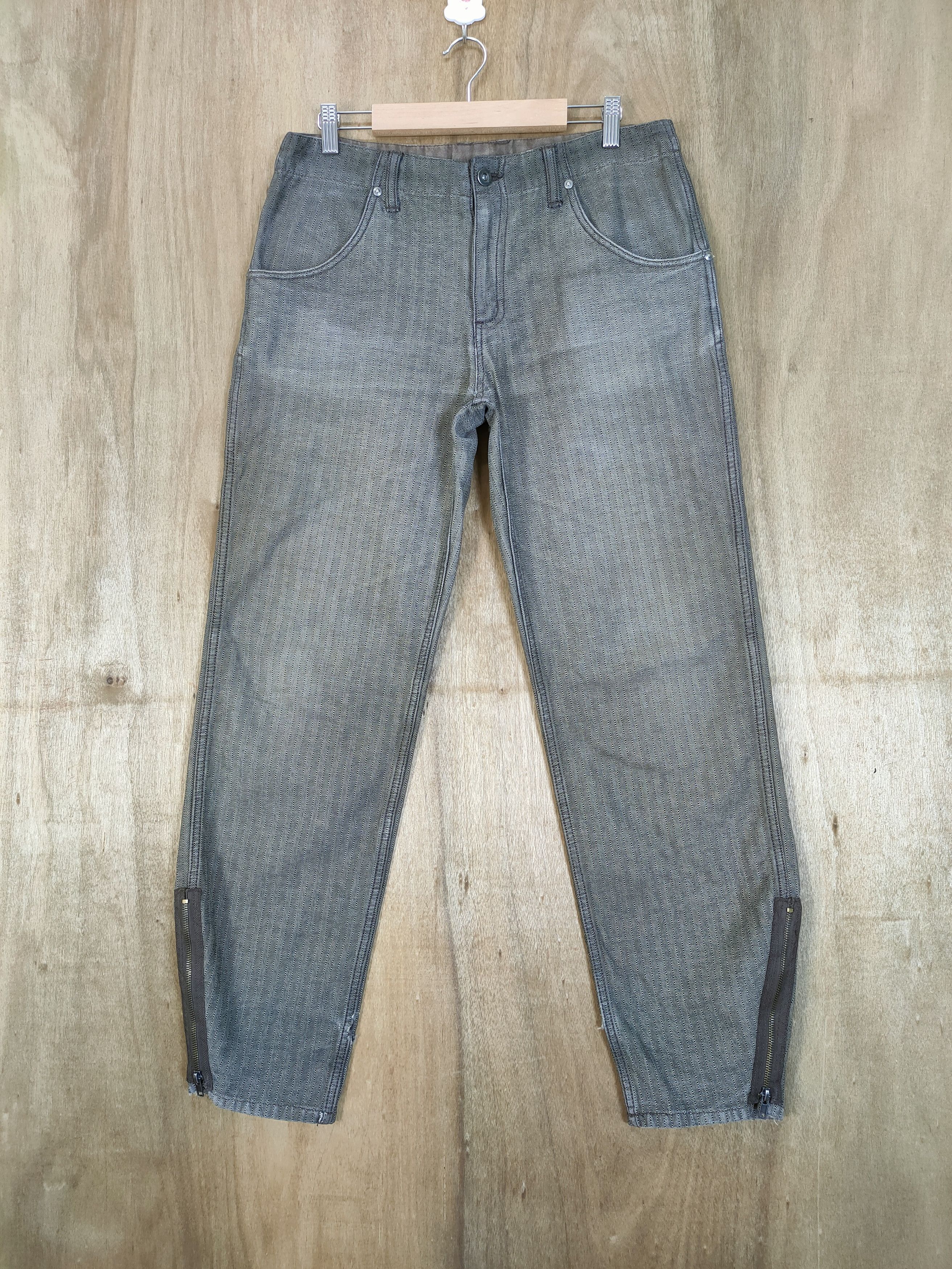 Japanese Brand VINTAGE 38923004 HICKORY STRIPED FADED PANTS Size US 32 / EU 48 - 3 Thumbnail