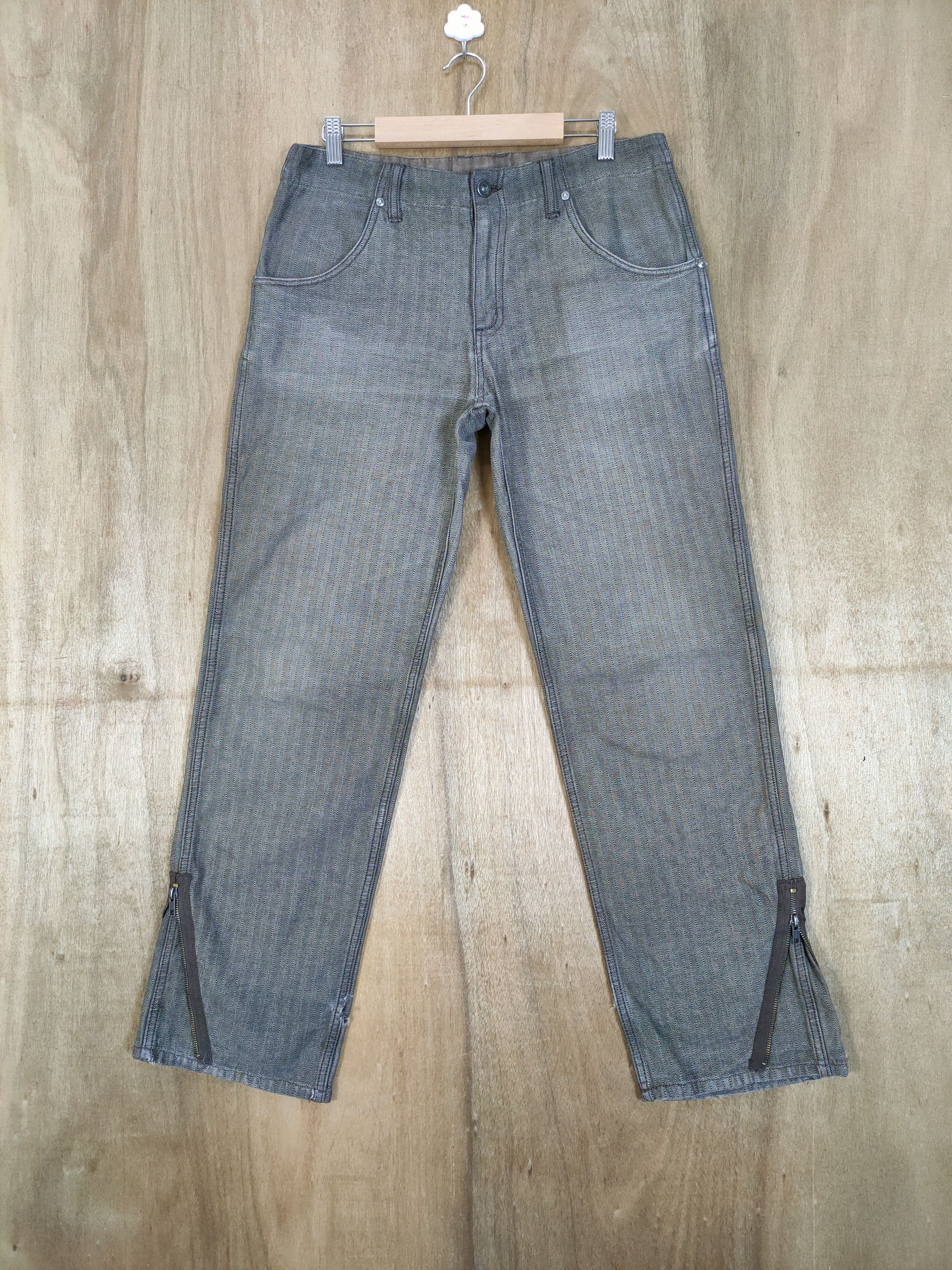 Japanese Brand VINTAGE 38923004 HICKORY STRIPED FADED PANTS Size US 32 / EU 48 - 2 Thumbnail