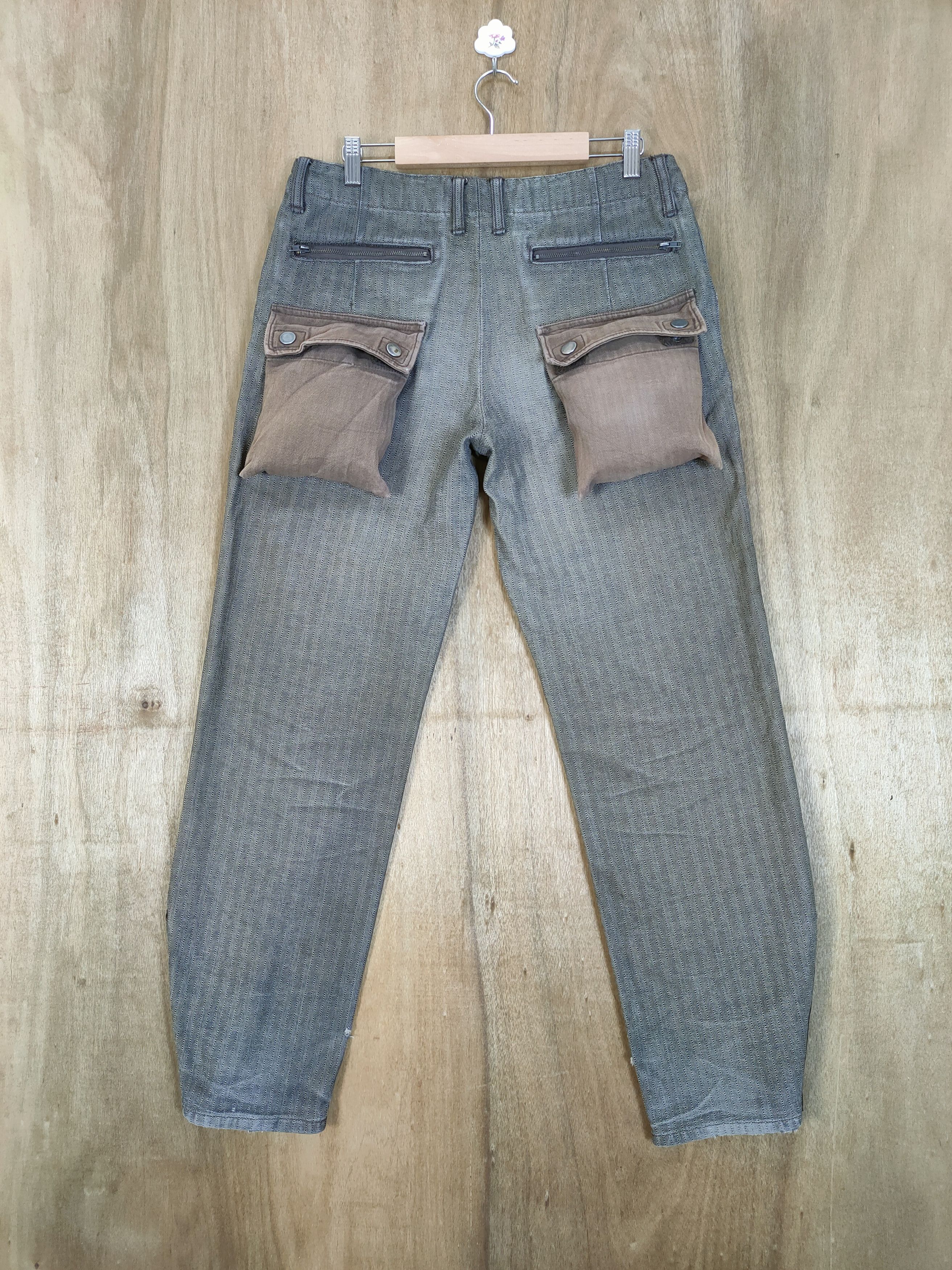 Japanese Brand VINTAGE 38923004 HICKORY STRIPED FADED PANTS Size US 32 / EU 48 - 1 Thumbnail