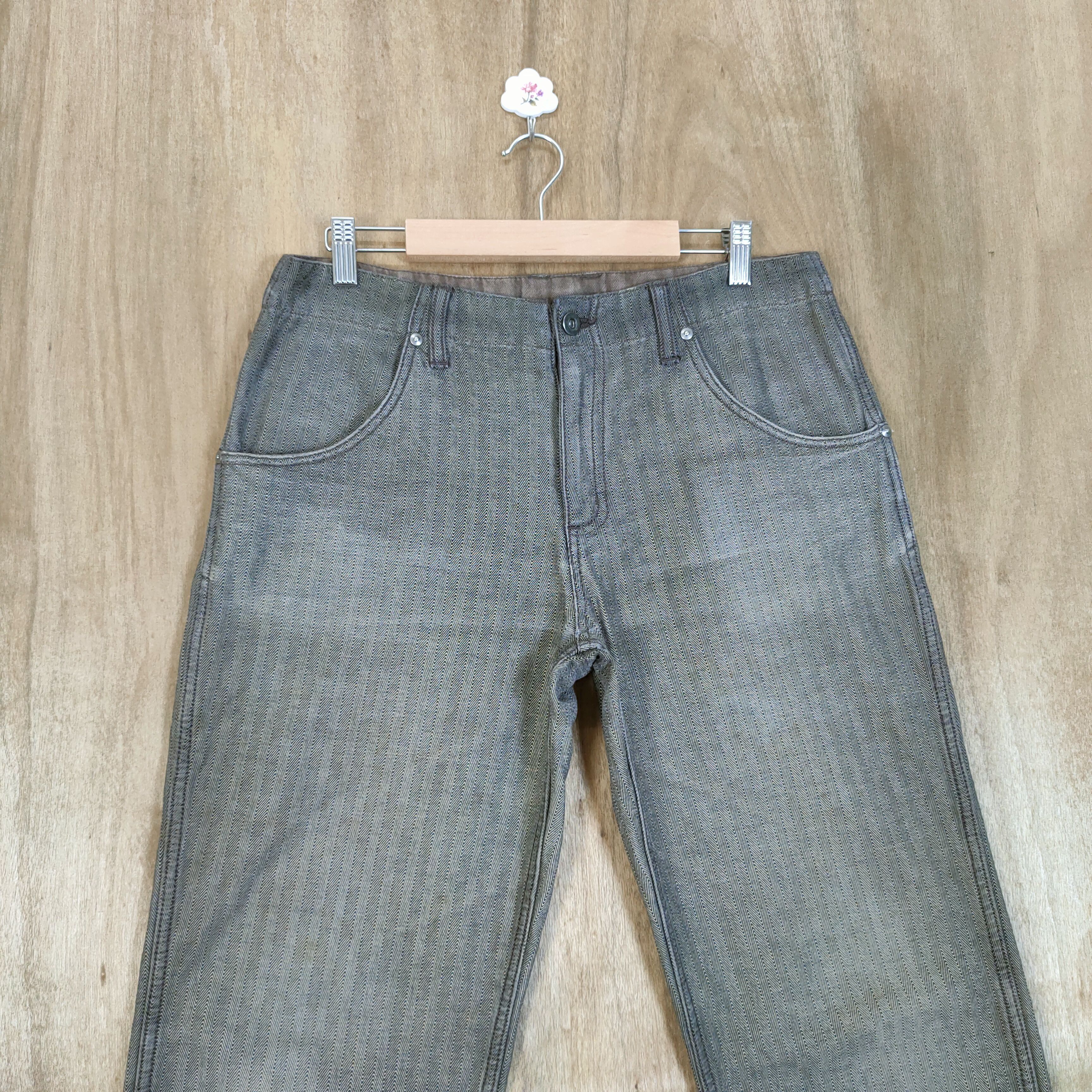 Japanese Brand VINTAGE 38923004 HICKORY STRIPED FADED PANTS Size US 32 / EU 48 - 4 Thumbnail