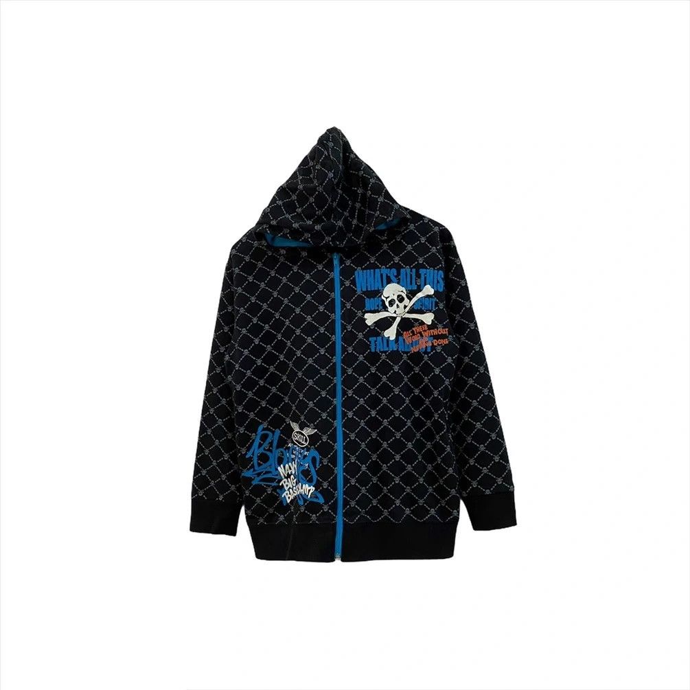 Japanese Brand × Seditionaries ALL OVER PRINTED CROSS BONE SKULL HOODIE SWEATSHIRT Size US S / EU 44-46 / 1 - 2 Thumbnail