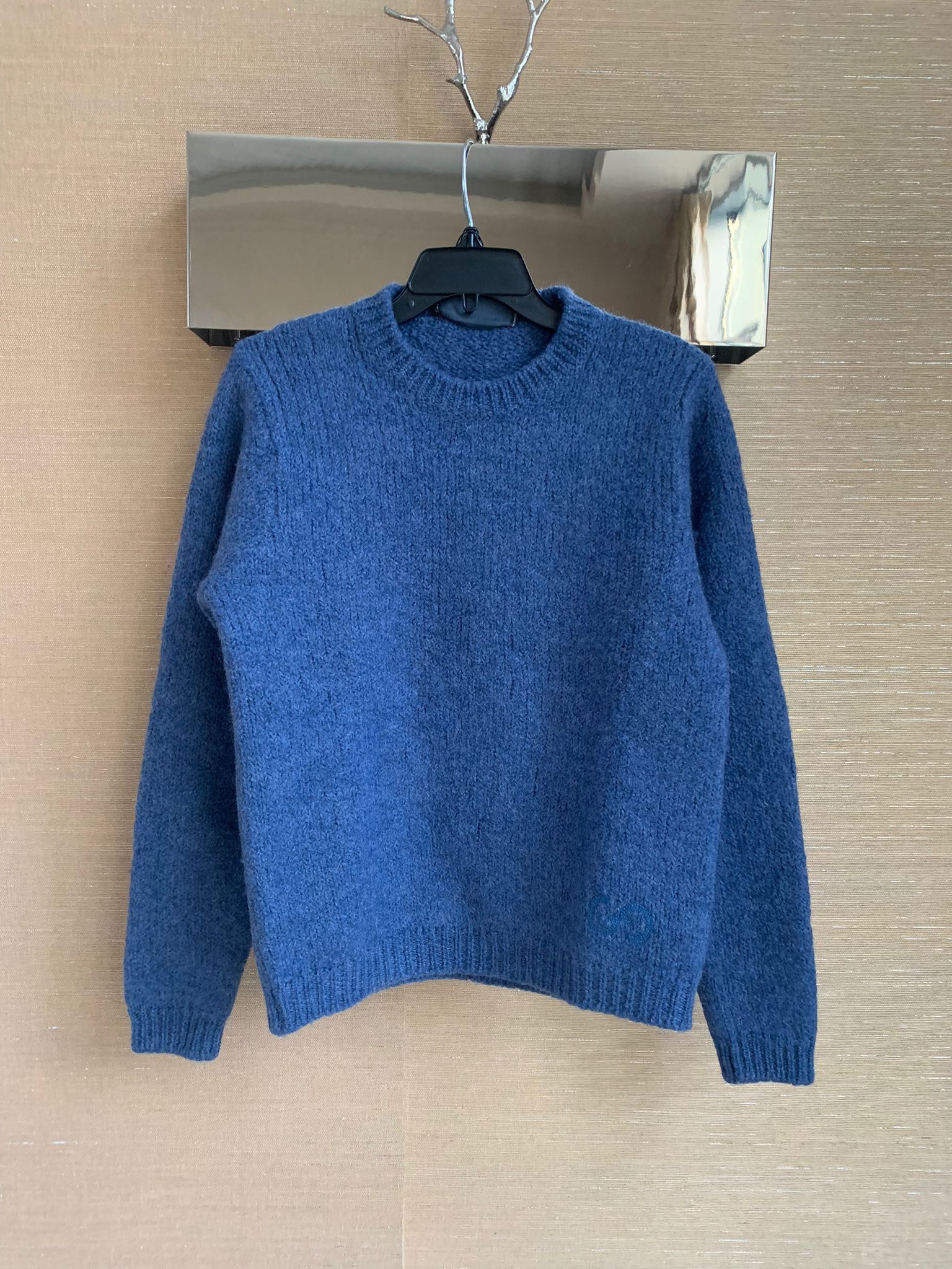 image of Gucci Gg Wool Crewneck Sweater In Blue, Men's (Size Small)