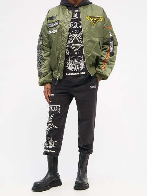image of Vetements Hardcore Logo Sweatpants in Black, Men's (Size 30)