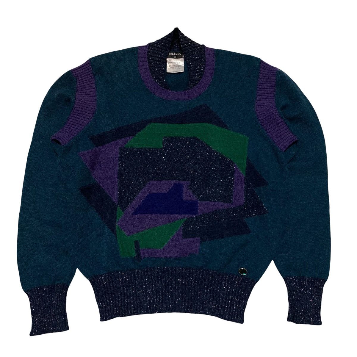 image of Offer Chanel Multicolor Lurex Knit Sweater, Women's (Size Medium)