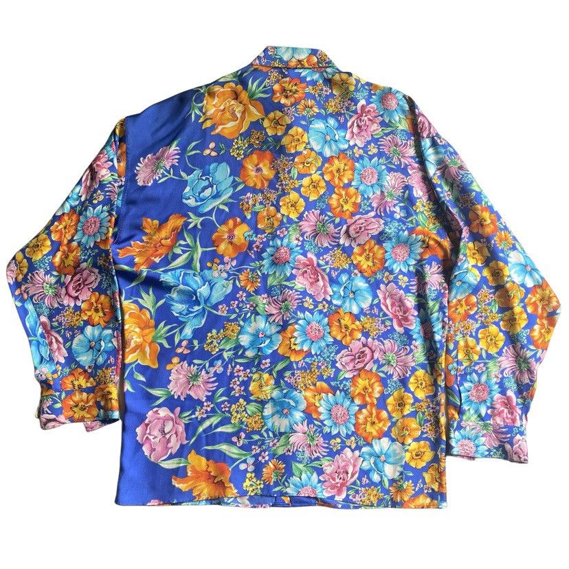 Versace × Versus Versace Vintage 90’s Versus Versace Floral Silk Shirt Size US M / EU 48-50 / 2 - 2 Thumbnail