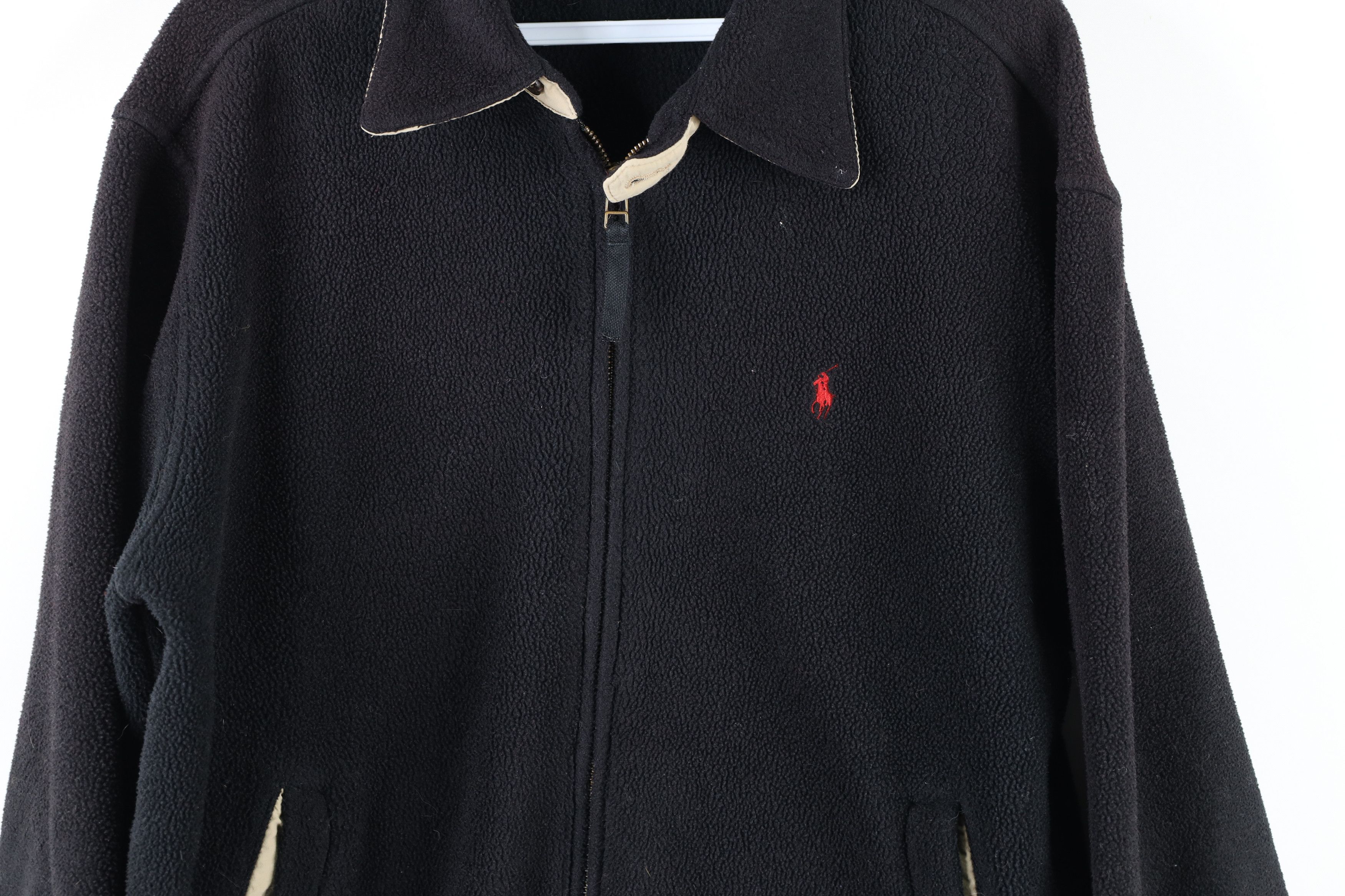 Ralph Lauren × Vintage Vintage 90s Ralph Lauren Fleece Full Zip Bomber Jacket Black Size US S / EU 44-46 / 1 - 3 Thumbnail