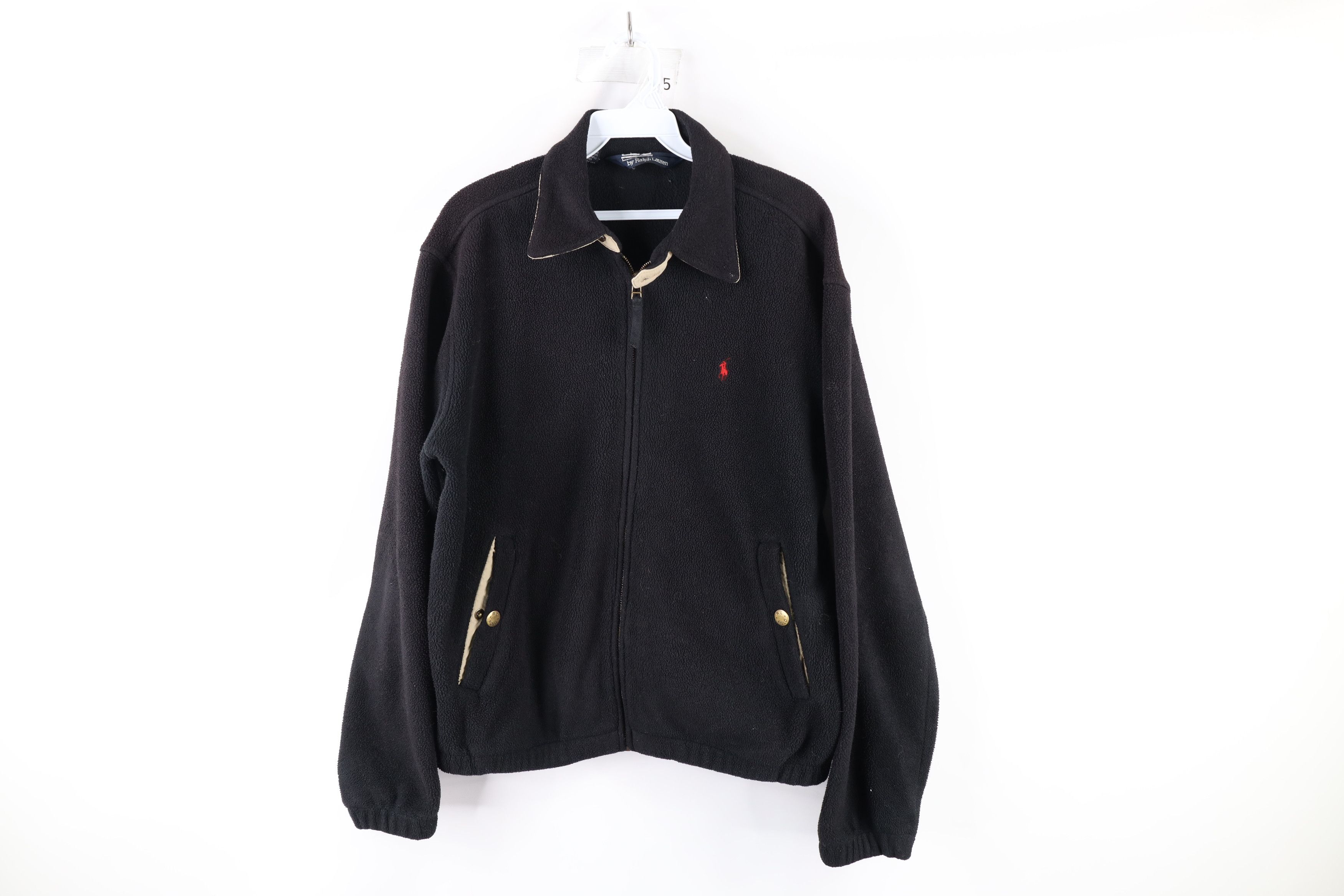 Ralph Lauren × Vintage Vintage 90s Ralph Lauren Fleece Full Zip Bomber Jacket Black Size US S / EU 44-46 / 1 - 1 Thumbnail