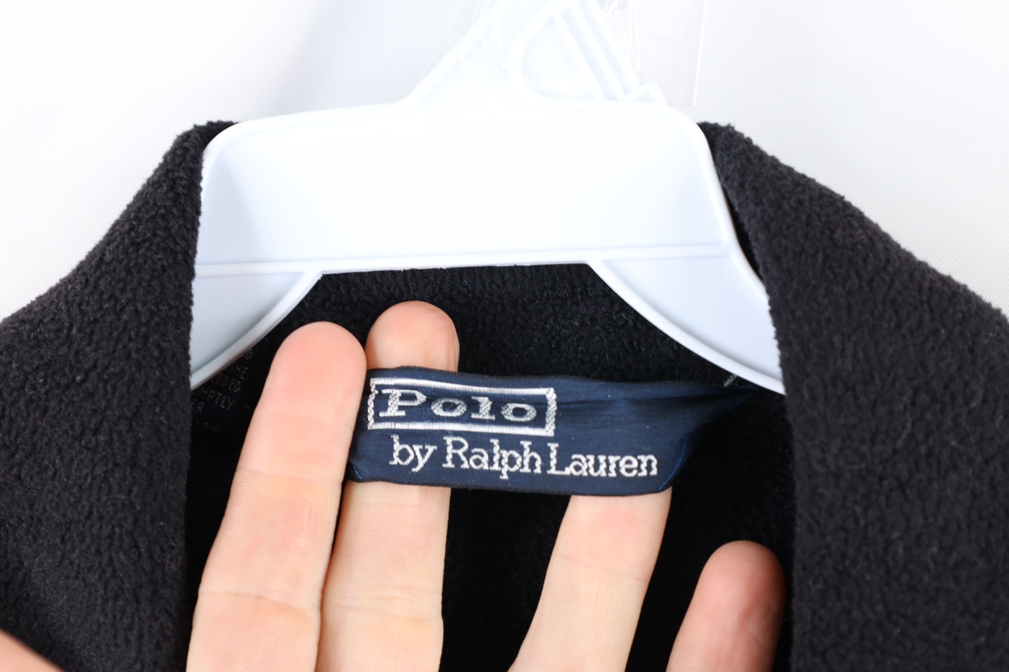 Ralph Lauren × Vintage Vintage 90s Ralph Lauren Fleece Full Zip Bomber Jacket Black Size US S / EU 44-46 / 1 - 6 Thumbnail