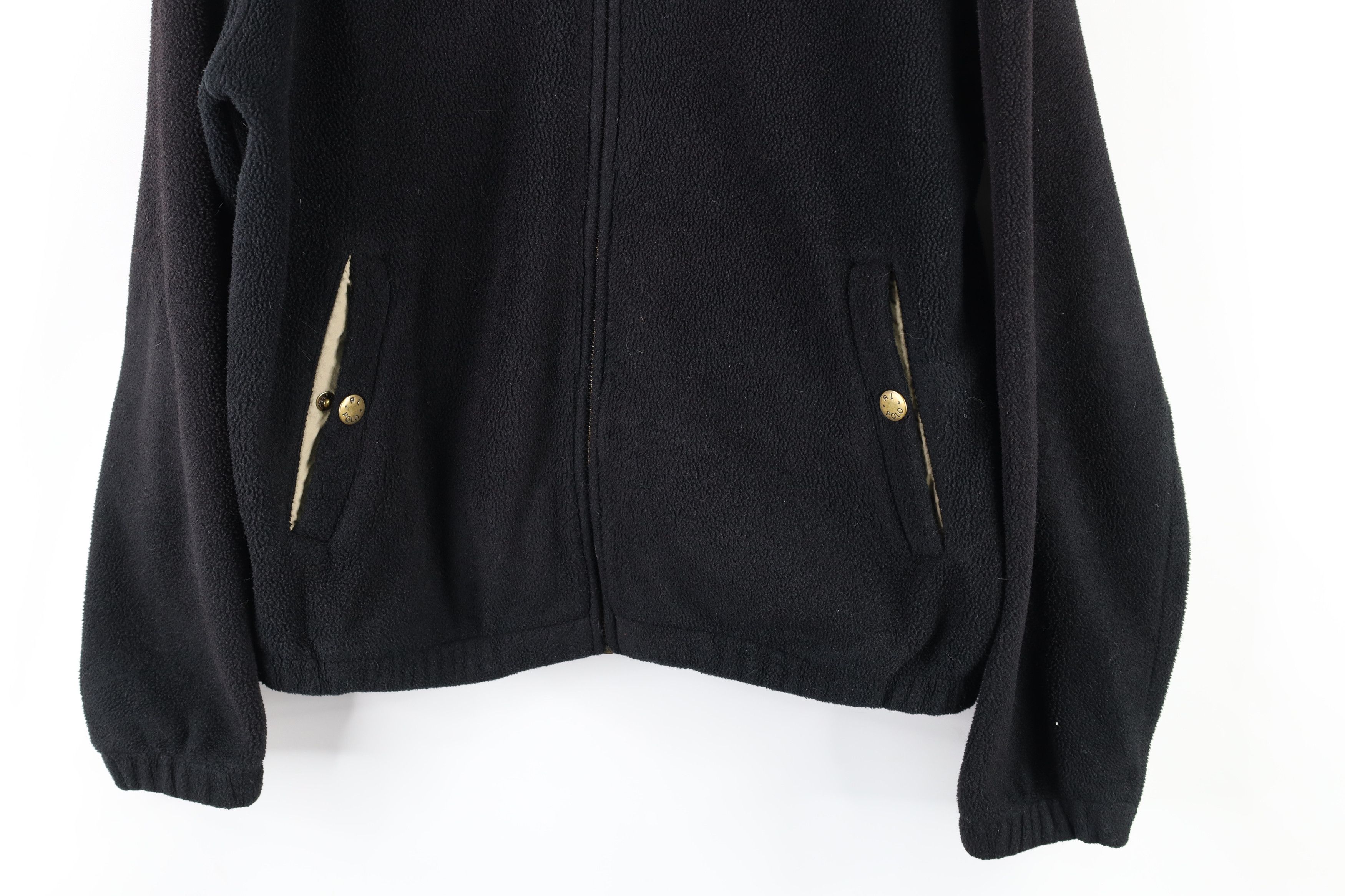 Ralph Lauren × Vintage Vintage 90s Ralph Lauren Fleece Full Zip Bomber Jacket Black Size US S / EU 44-46 / 1 - 4 Thumbnail