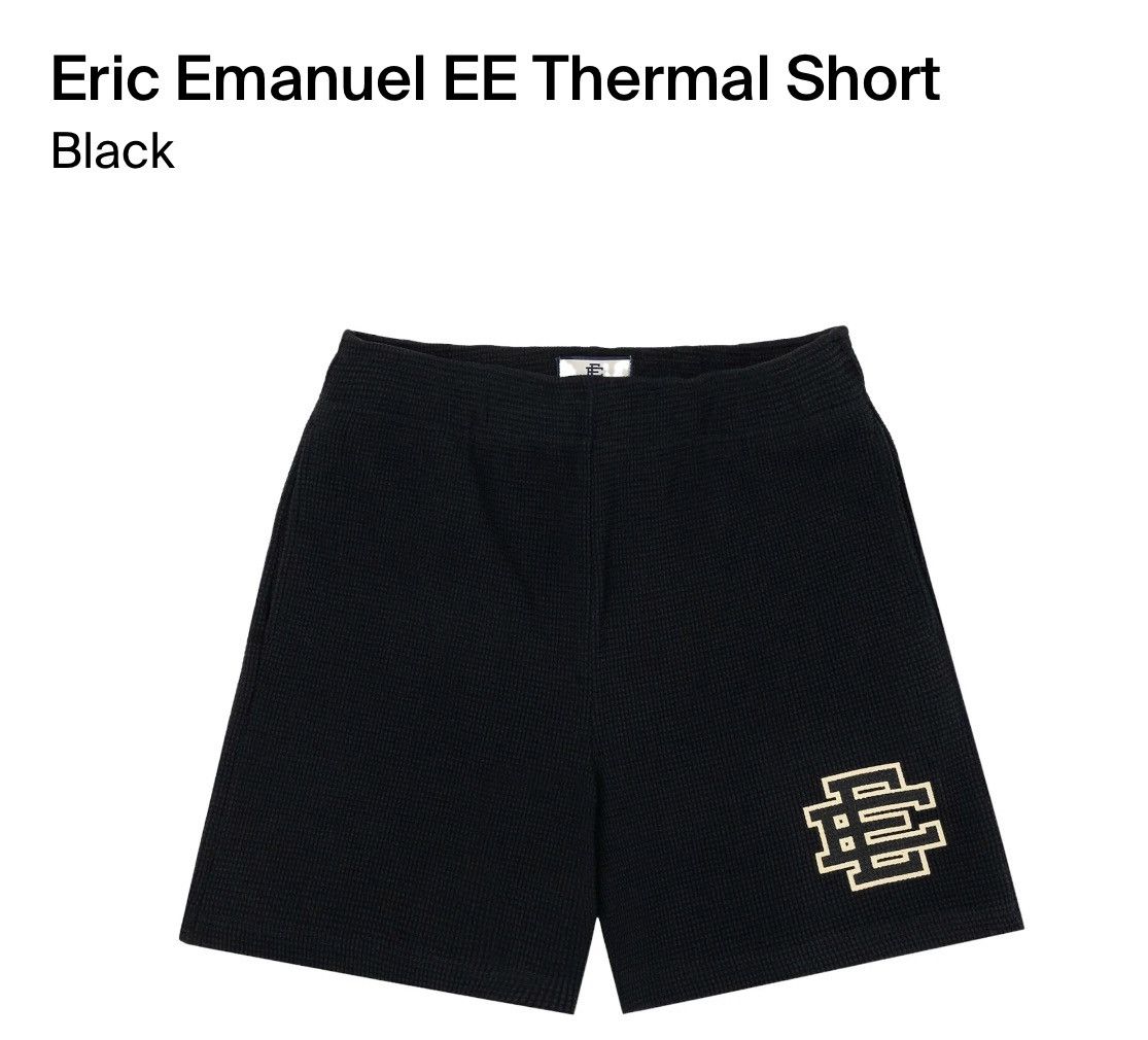image of Eric Emanuel Black Thermal Shorts Large, Men's (Size 32)