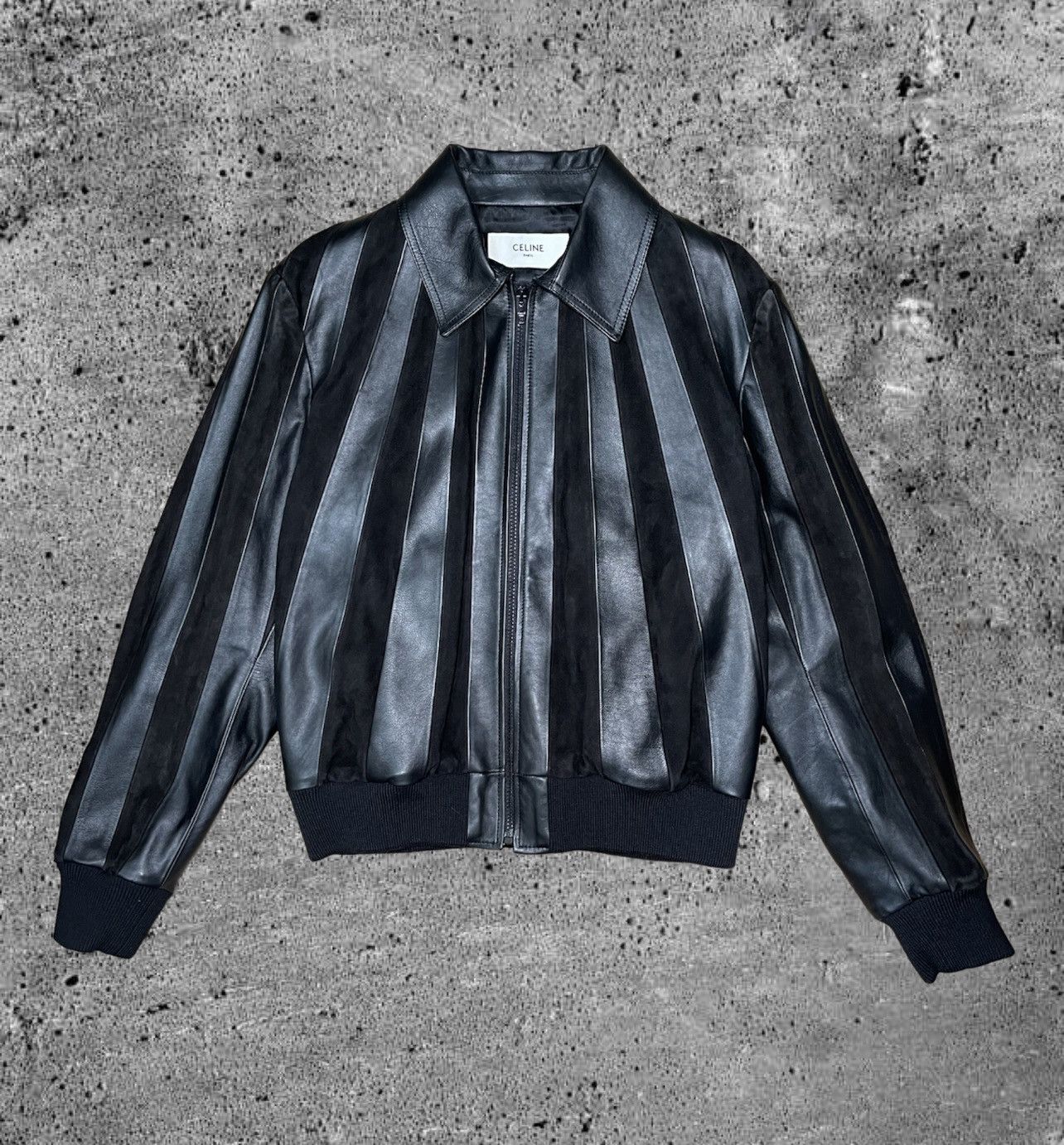 Celine × Hedi Slimane CELINE BY HEDI SLIMANE “SS20 ‘RAYURES’ LEATHER BLOUSON” Size US L / EU 52-54 / 3 - 2 Thumbnail