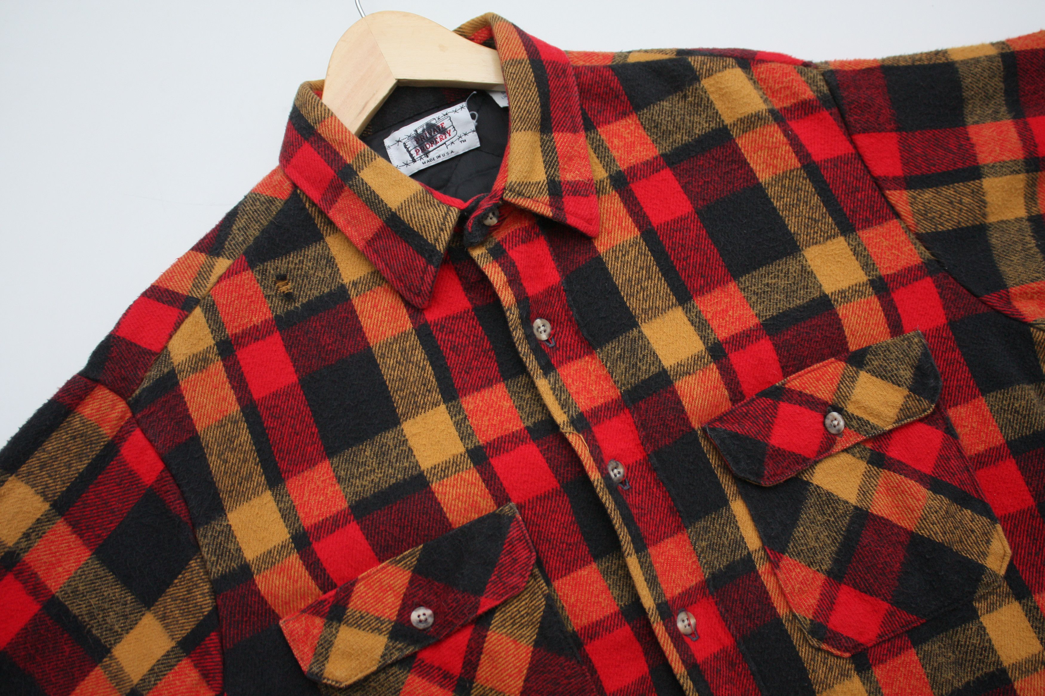 Vintage Private Property Checkered Over Shirt Size US L / EU 52-54 / 3 - 2 Thumbnail