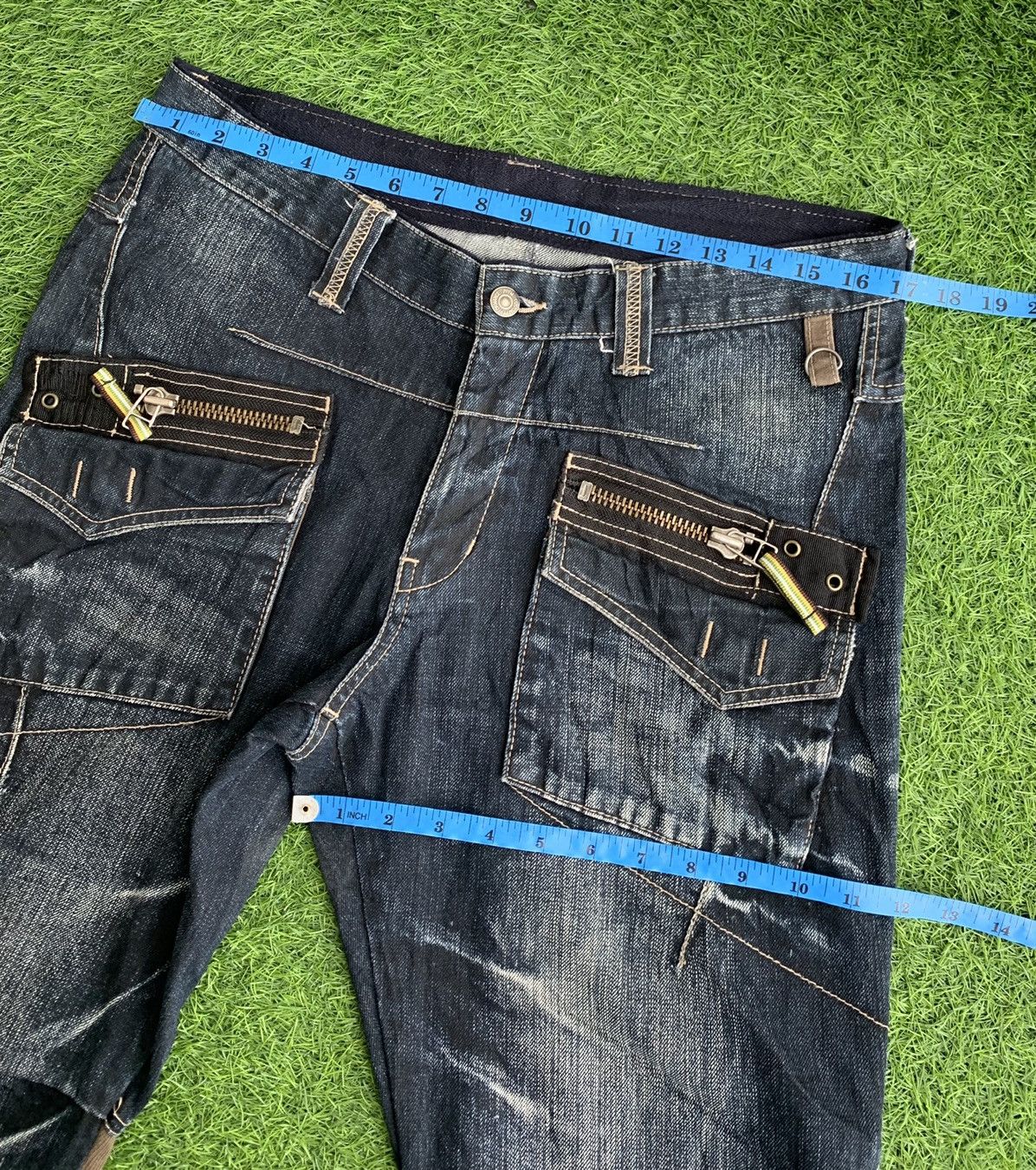 Japanese Brand Japanese Brand PPFM Multiple Zipper Tactical Denim Jeans Size US 34 / EU 50 - 11 Thumbnail