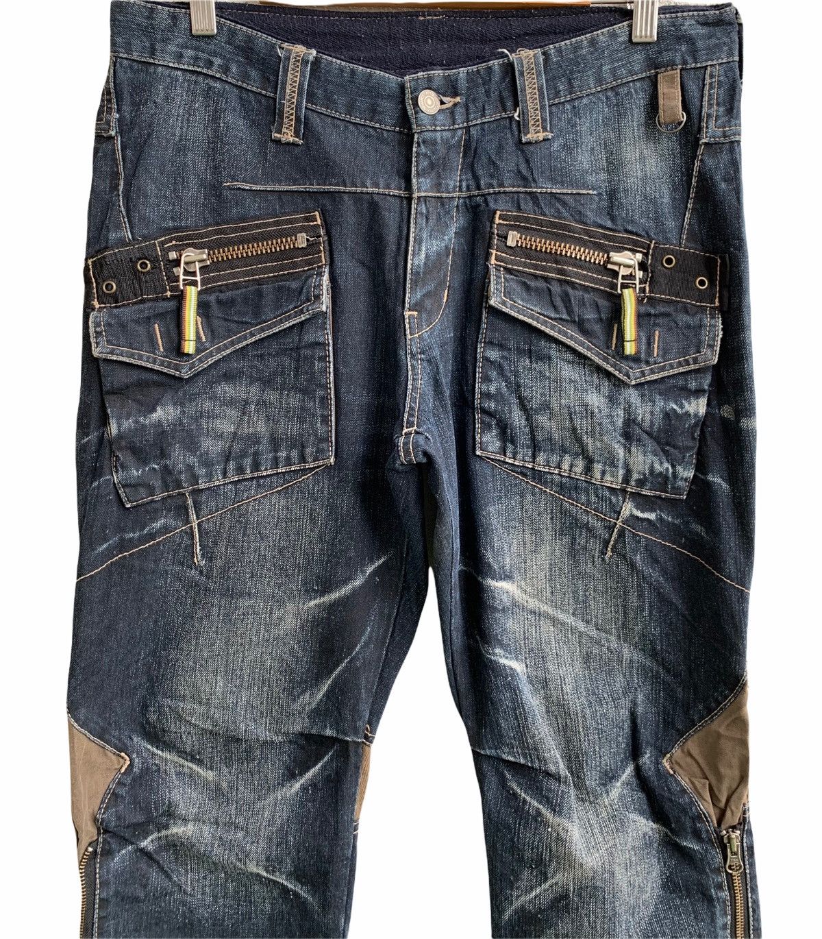 Japanese Brand Japanese Brand PPFM Multiple Zipper Tactical Denim Jeans Size US 34 / EU 50 - 8 Thumbnail