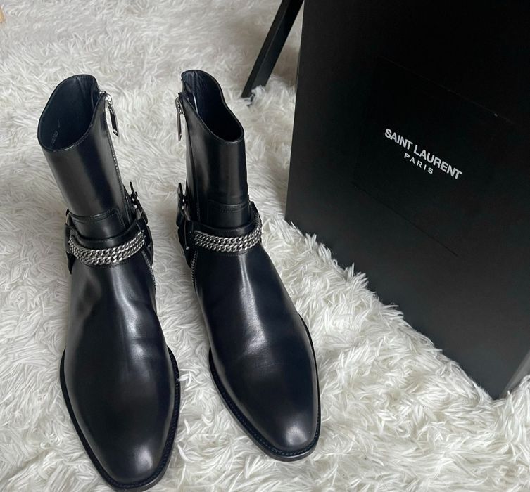 Saint laurent chain boots cheap