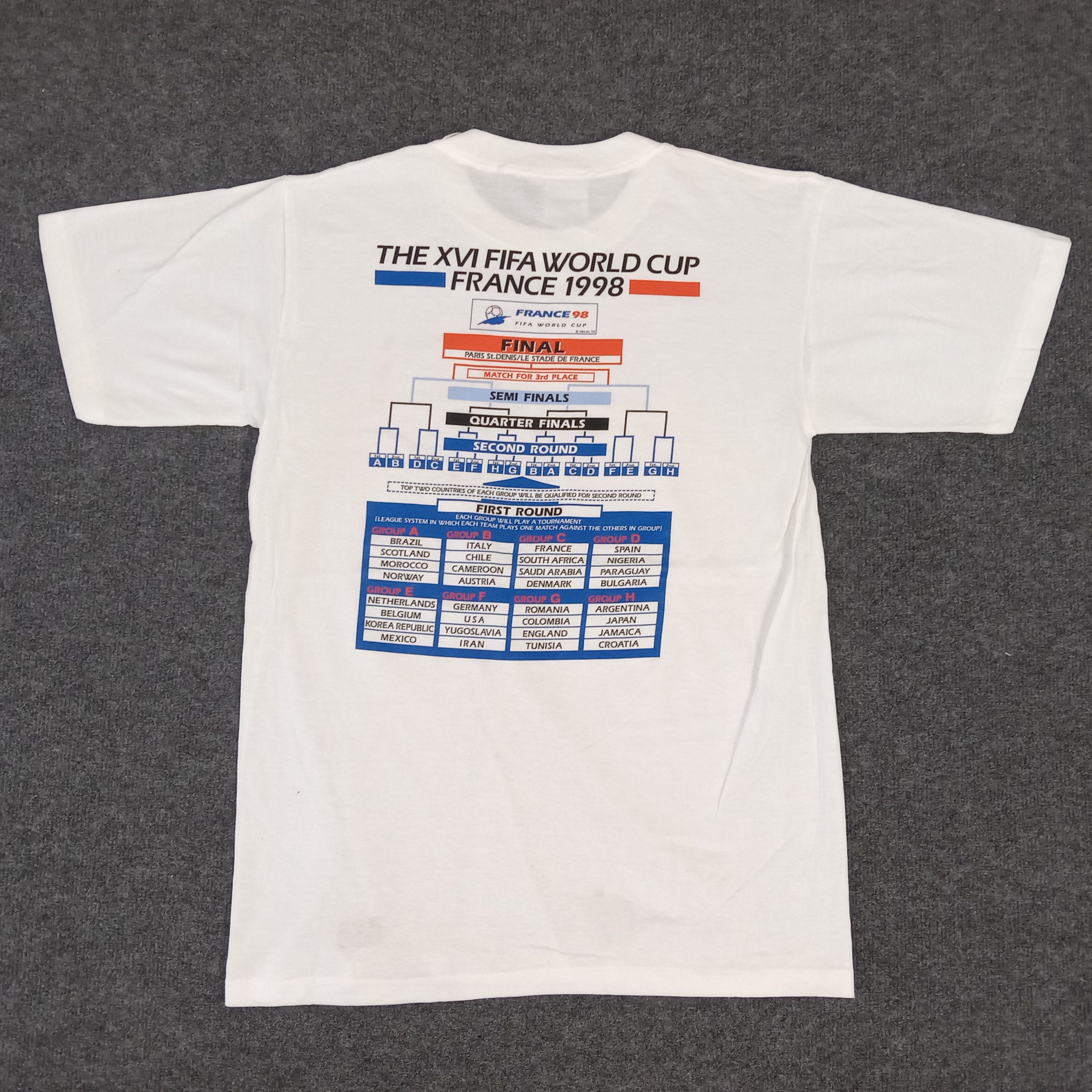 Vintage Vintage 90's The XVI Fifa World Cup France 1998 Promo Tshirt Size US L / EU 52-54 / 3 - 1 Thumbnail