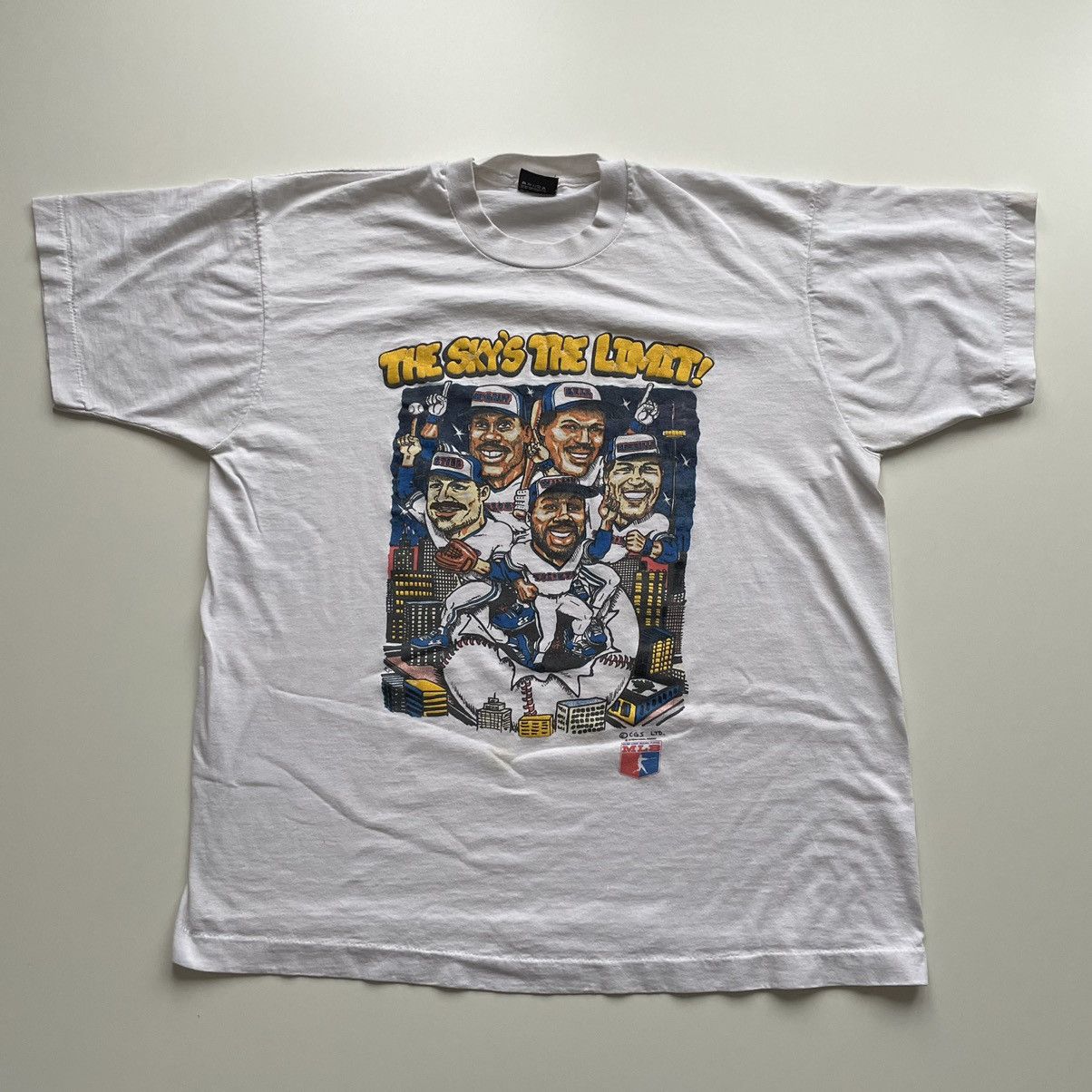 image of 90's Toronto Blue Jays Cartoon Mlb T Shirt Large in White, Men's