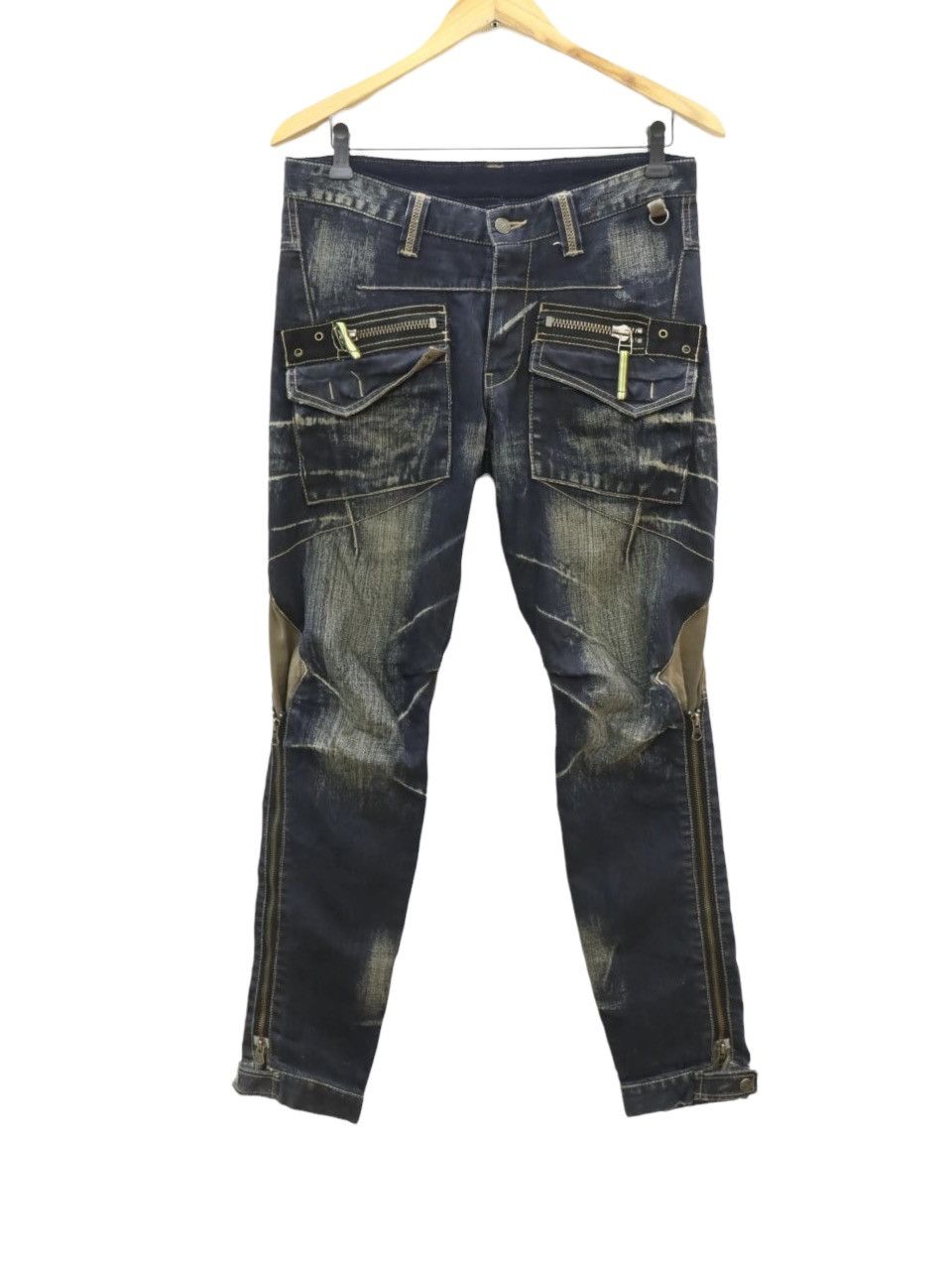 image of Ppfm Zippers Rocker Anarchy Style Jean Pant, Men's (Size 32)