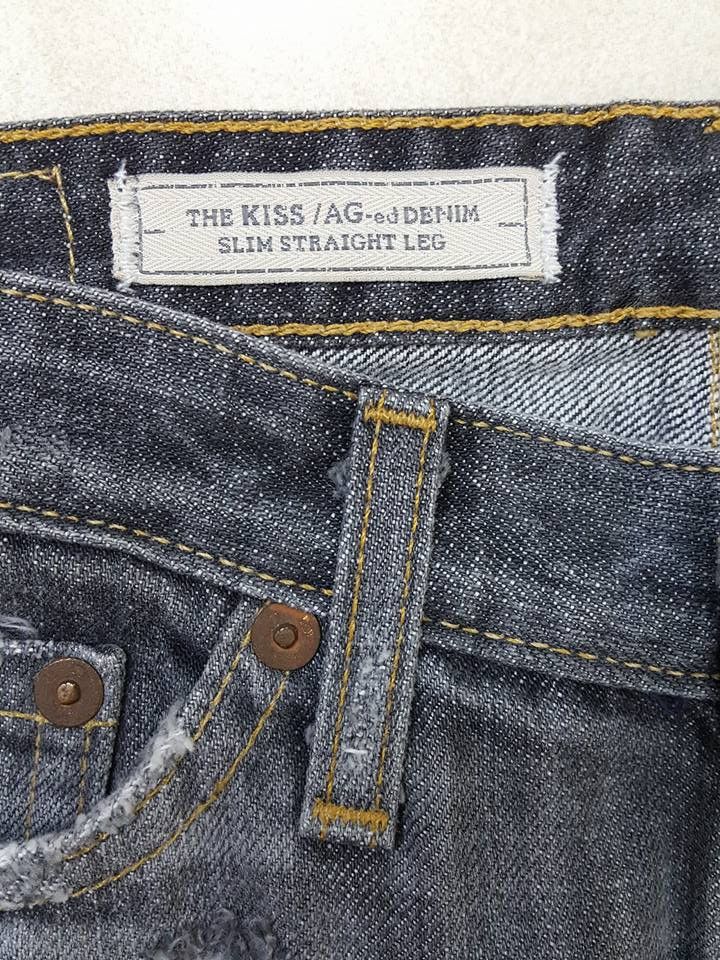 AG Adriano Goldschmied AG Designer slim Straight Leg Distressed Denim Jeans Pants Size US 28 / EU 44 - 8 Thumbnail