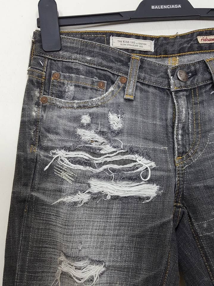 AG Adriano Goldschmied AG Designer slim Straight Leg Distressed Denim Jeans Pants Size US 28 / EU 44 - 4 Thumbnail