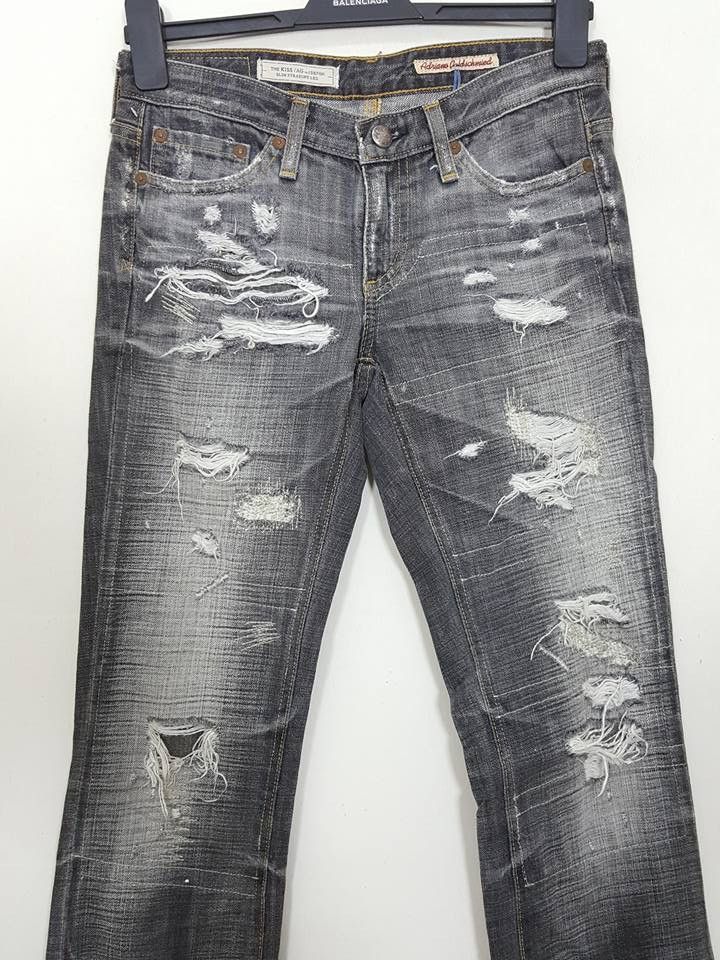 AG Adriano Goldschmied AG Designer slim Straight Leg Distressed Denim Jeans Pants Size US 28 / EU 44 - 3 Thumbnail