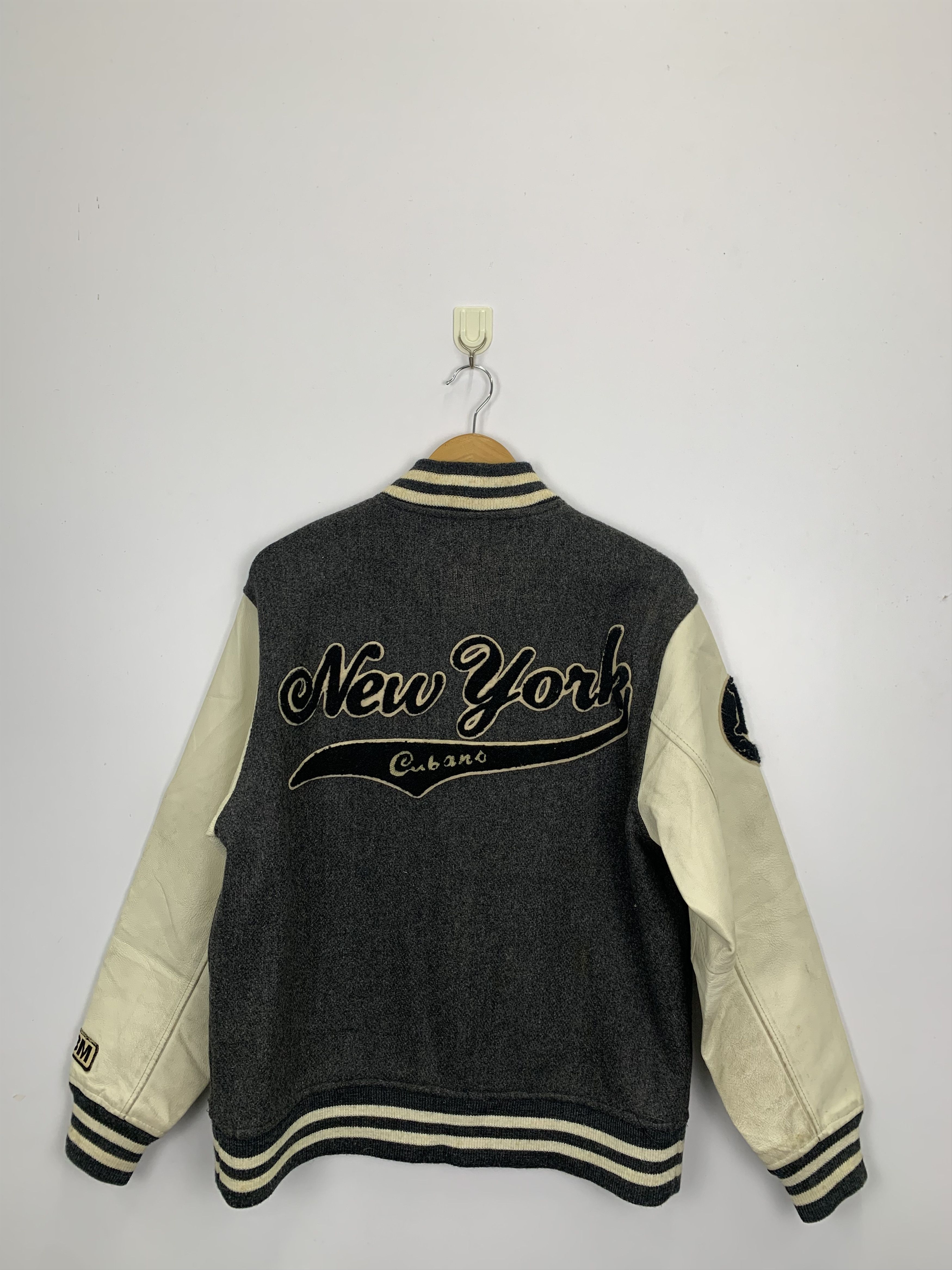 Vintage Vintage New York Varsity Jacket Sleeve Leather V0457 Size US M / EU 48-50 / 2 - 2 Thumbnail