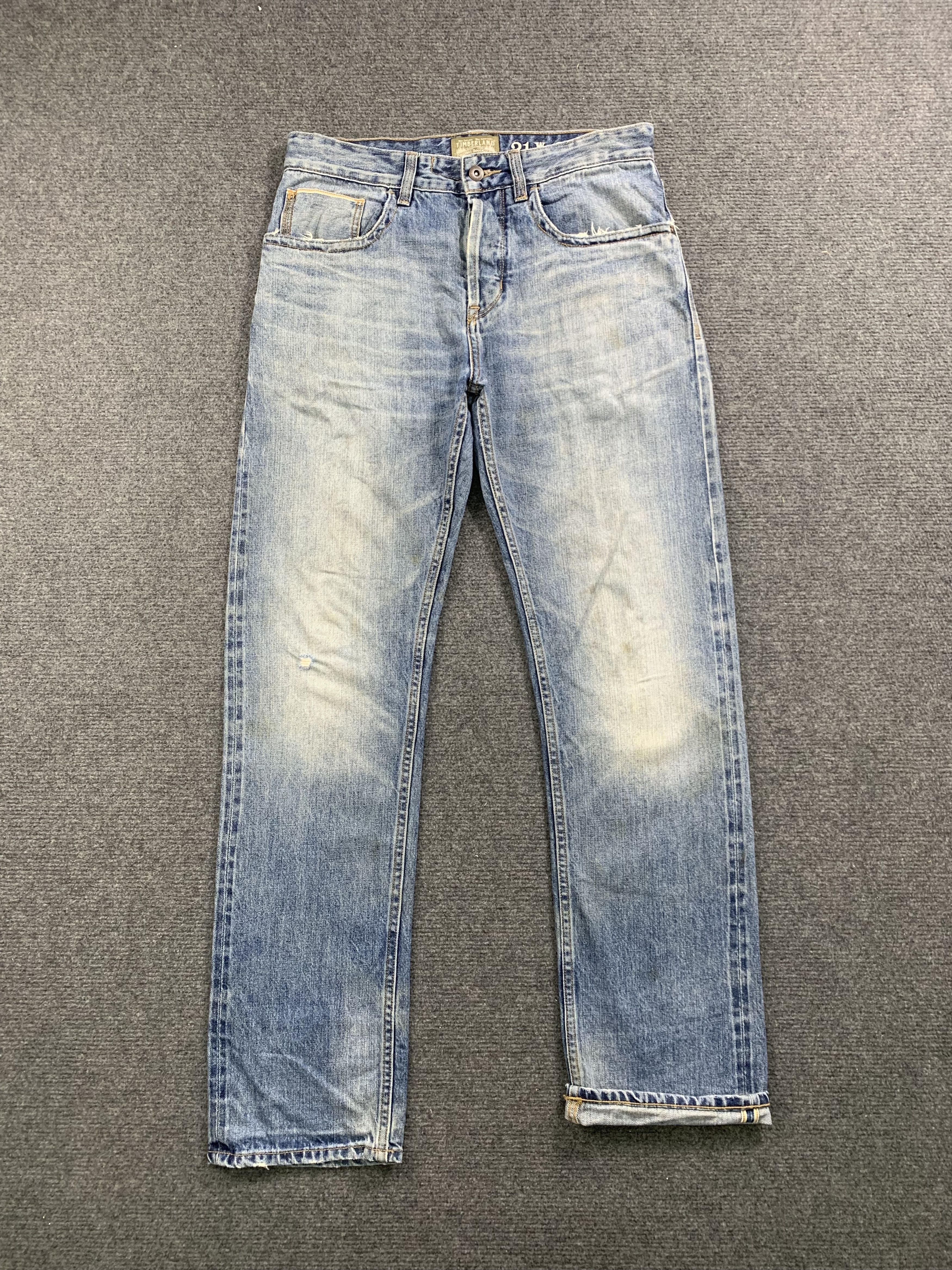 image of Timberland Selvedge Faded Blue Jeans 32X32 in Blue Denim, Men's