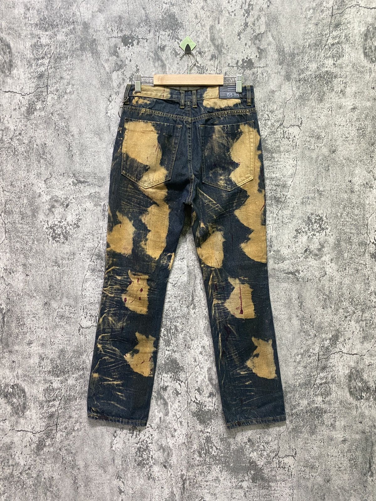 Japanese Brand GS-115 Denim Acid Wash Biker Rusty Design Denim Size US 29 - 2 Thumbnail