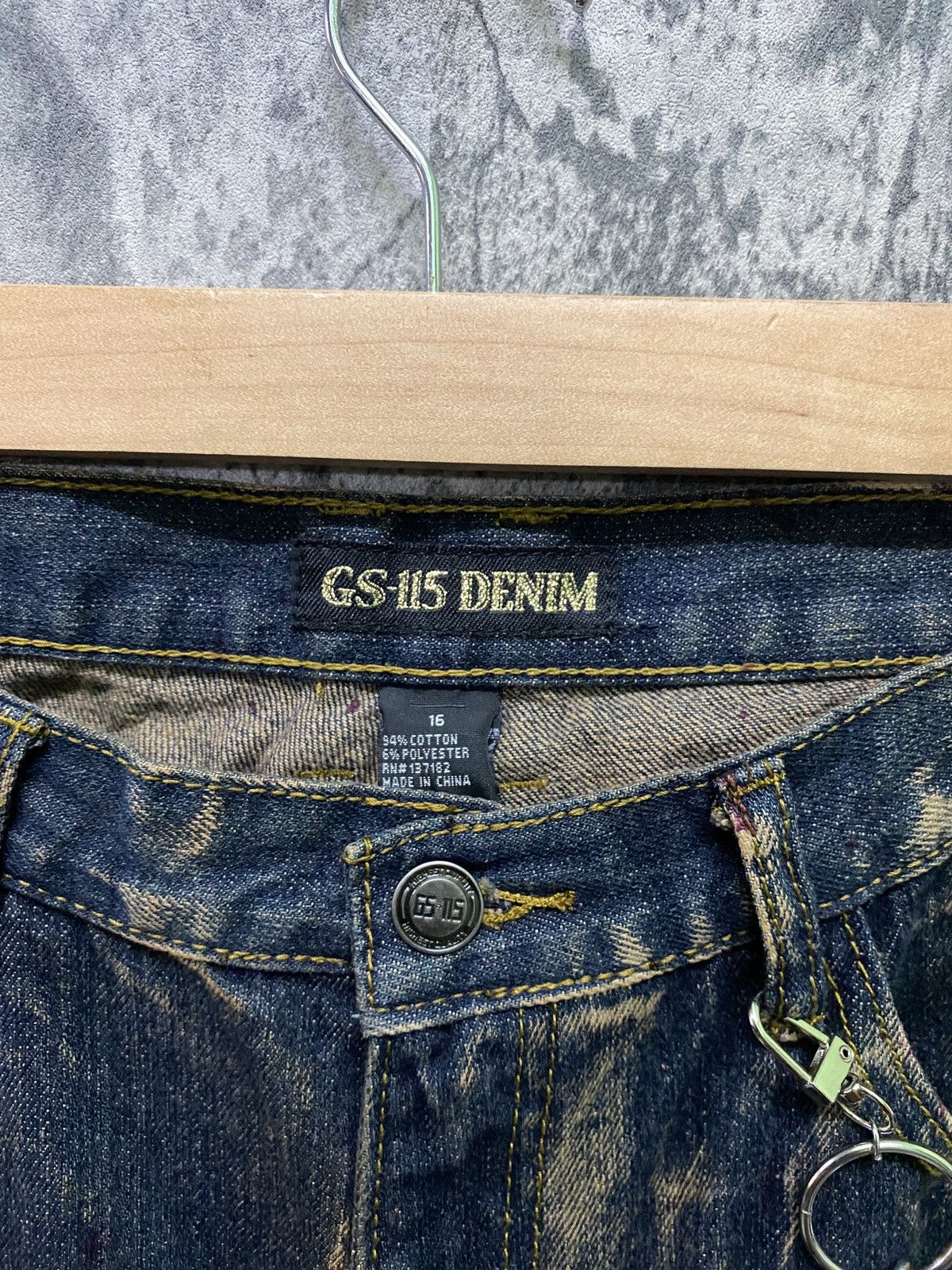 Japanese Brand GS-115 Denim Acid Wash Biker Rusty Design Denim Size US 29 - 9 Thumbnail